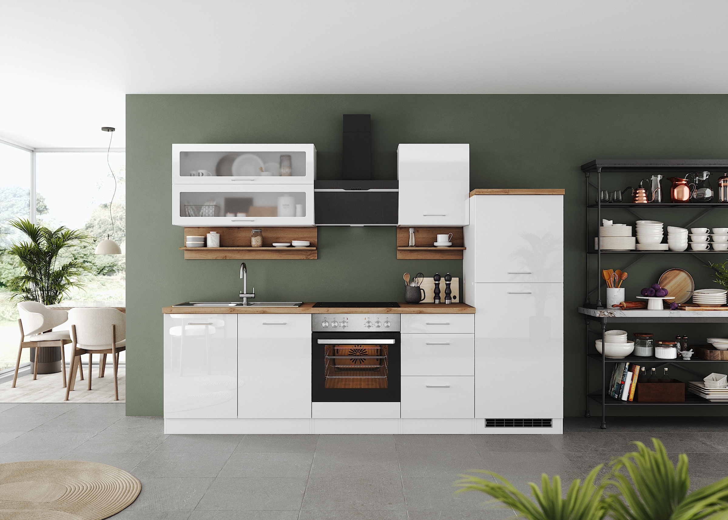 KOCHSTATION Küchenzeile "KS-Milan" 270 cm breit, robuste Metallauszüge, vie günstig online kaufen