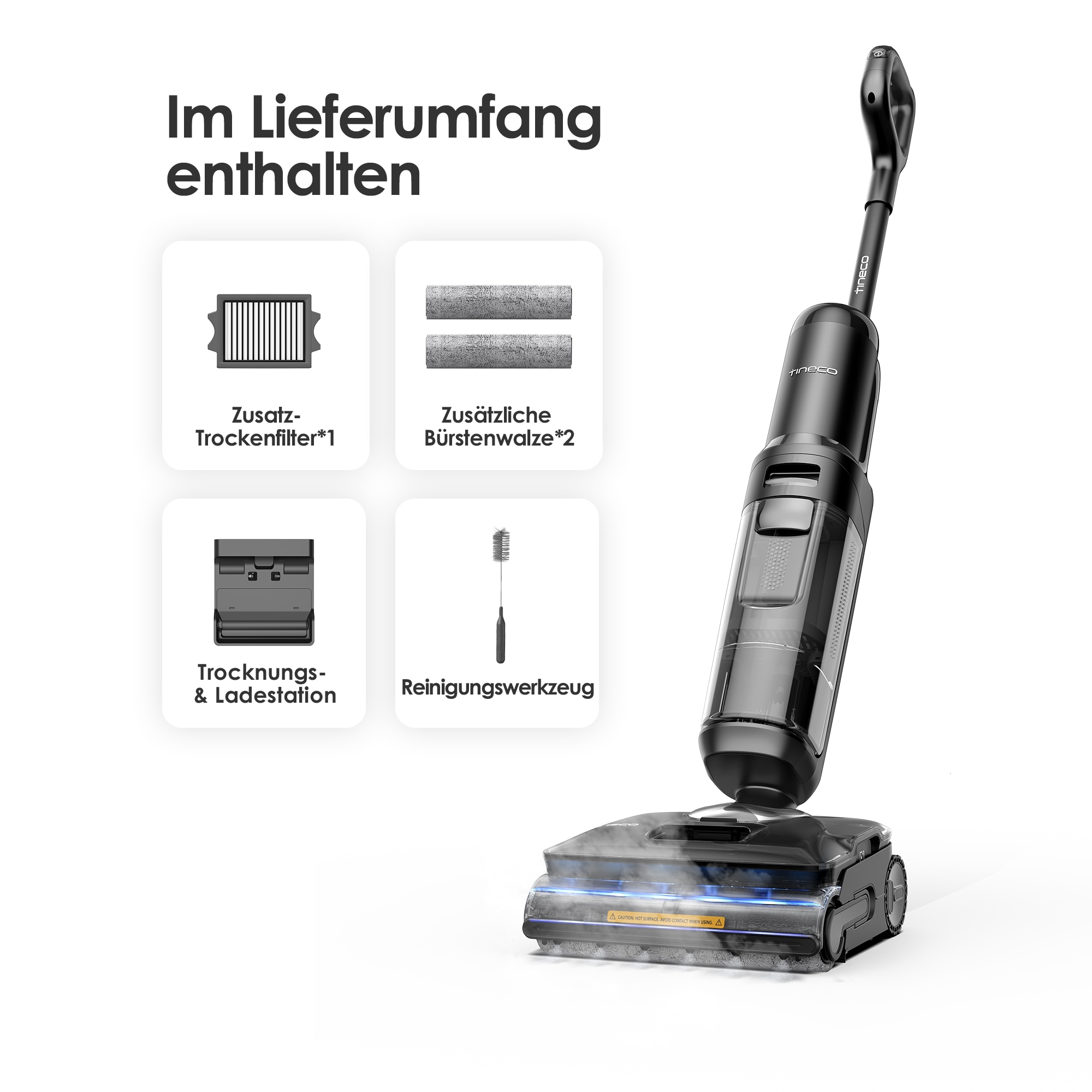 Tineco Nass-Trocken-Sauger »FLOOR ONE S7 Stretch Steam Plus« mit 160°C Dampfreinigung, Selbstantrieb, 80 Minuten