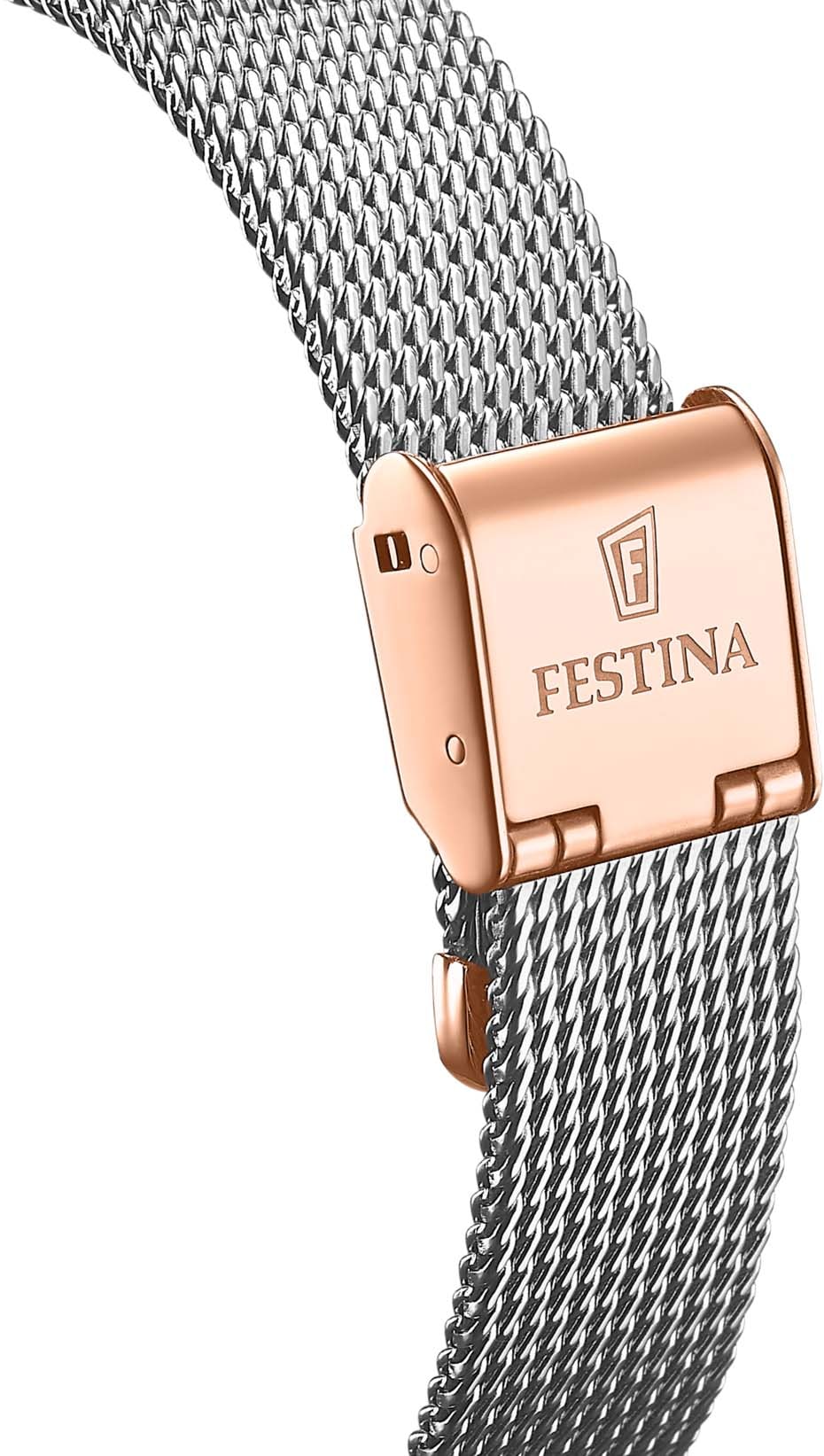Festina Automatikuhr »Automatik«, Armbanduhr, Damenuhr, mechanische Uhr, Edelstahlarmband