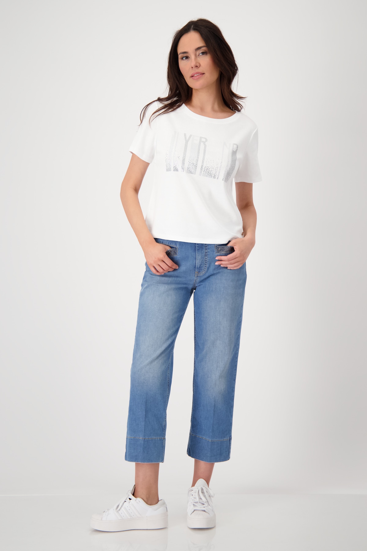 Monari T-Shirt »Shirt Schmuck«, Mit Rundhalsausschnitt