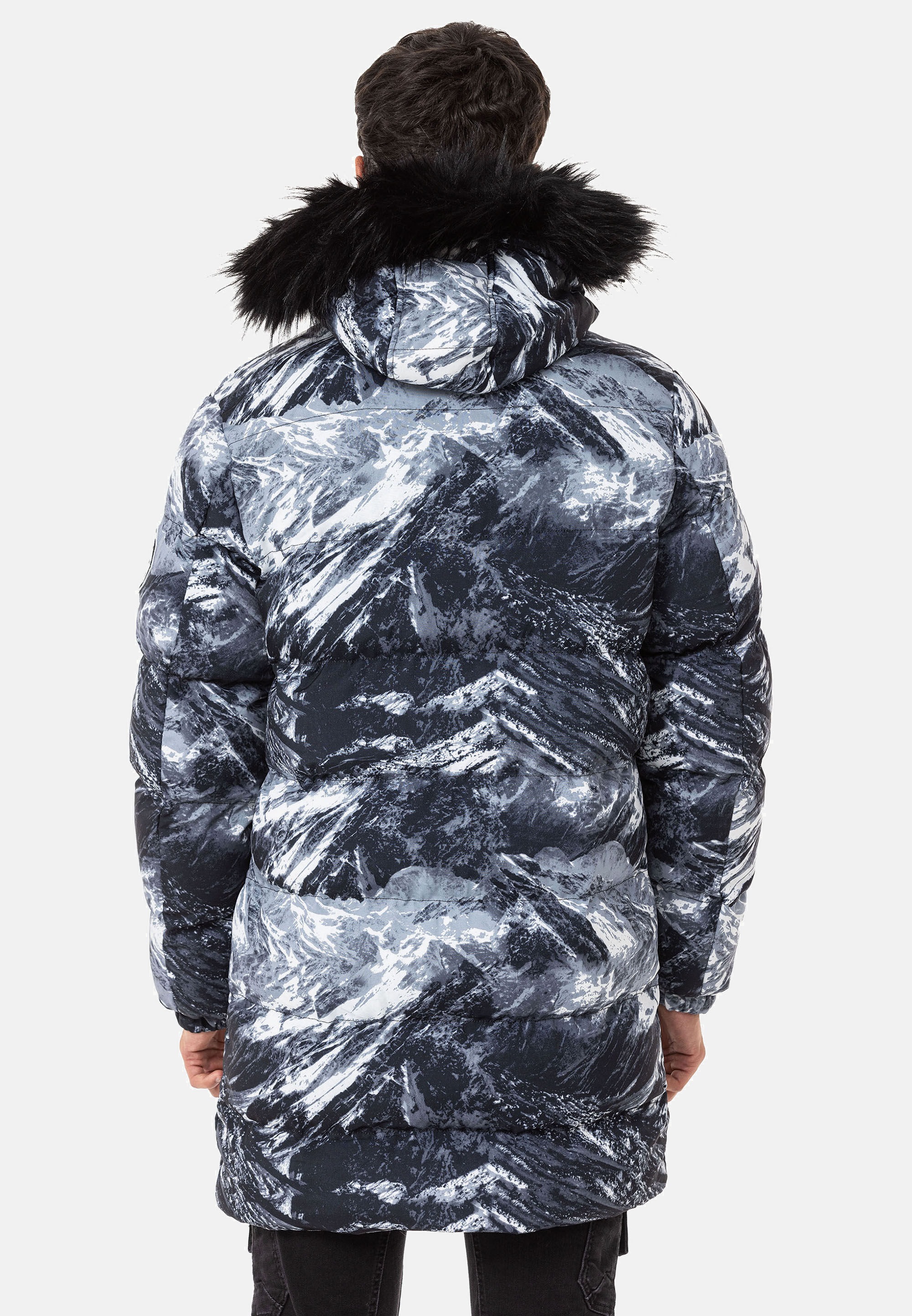 Cipo & Baxx Winterjacke »Jacke«, mit Kapuze, mit Allover-Muster