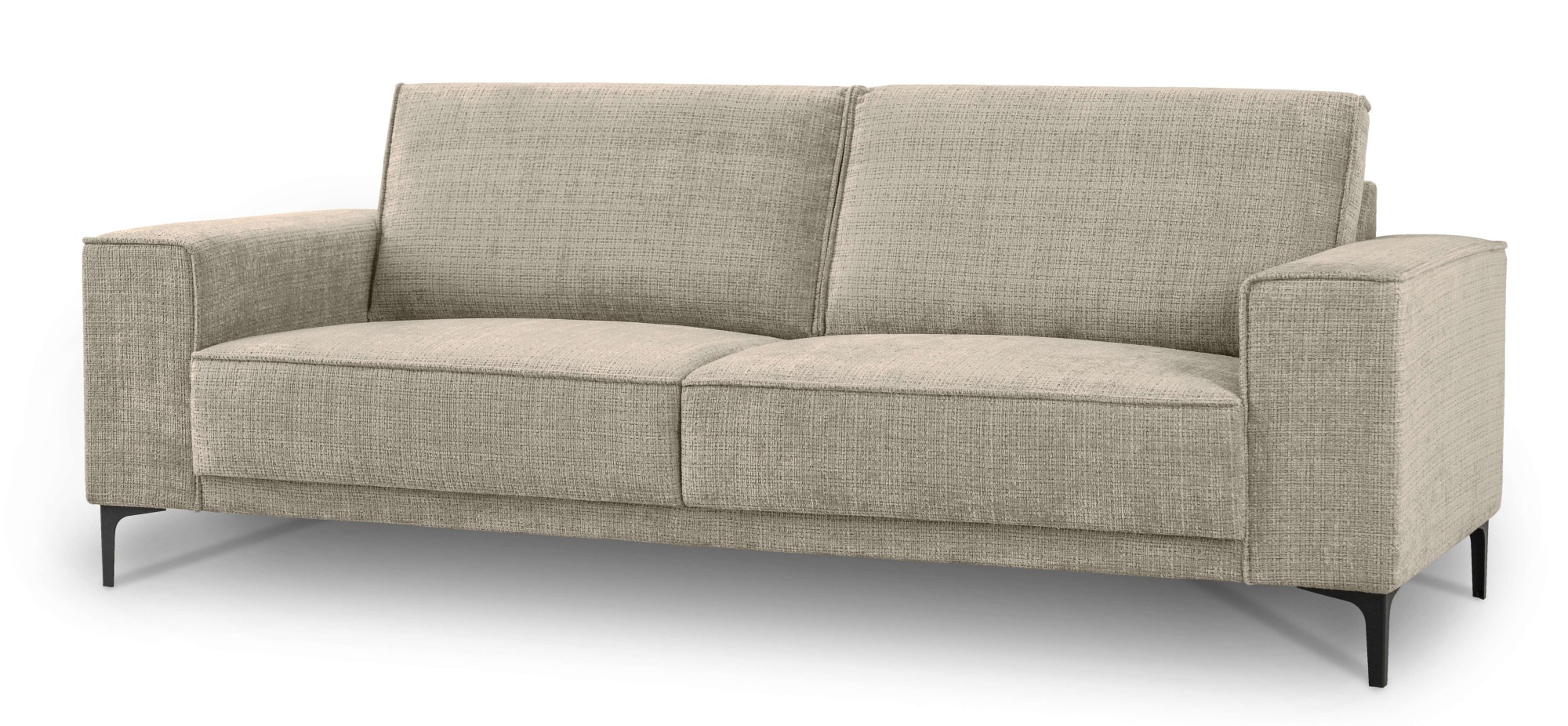 Places of Style 3-Sitzer »3er Sofa Oland, Struktur, Flachgewebe, Luxus-Microfaser, Boucle«, 224 cm, Wellenunterfederung, Skandi-Design, Metallfüße
