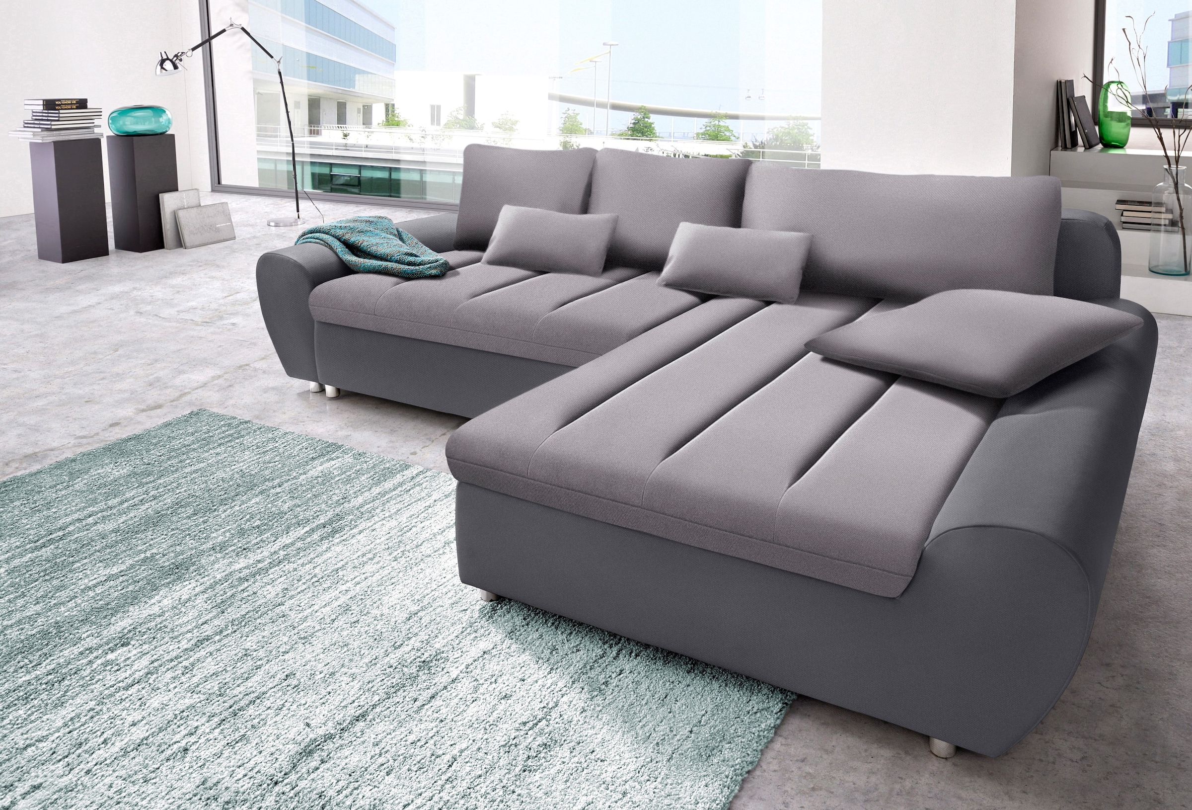sit&more Ecksofa »Bandos L-Form«, in 2 unterschiedlichen Größen, wahlweise mit Bettfunktion