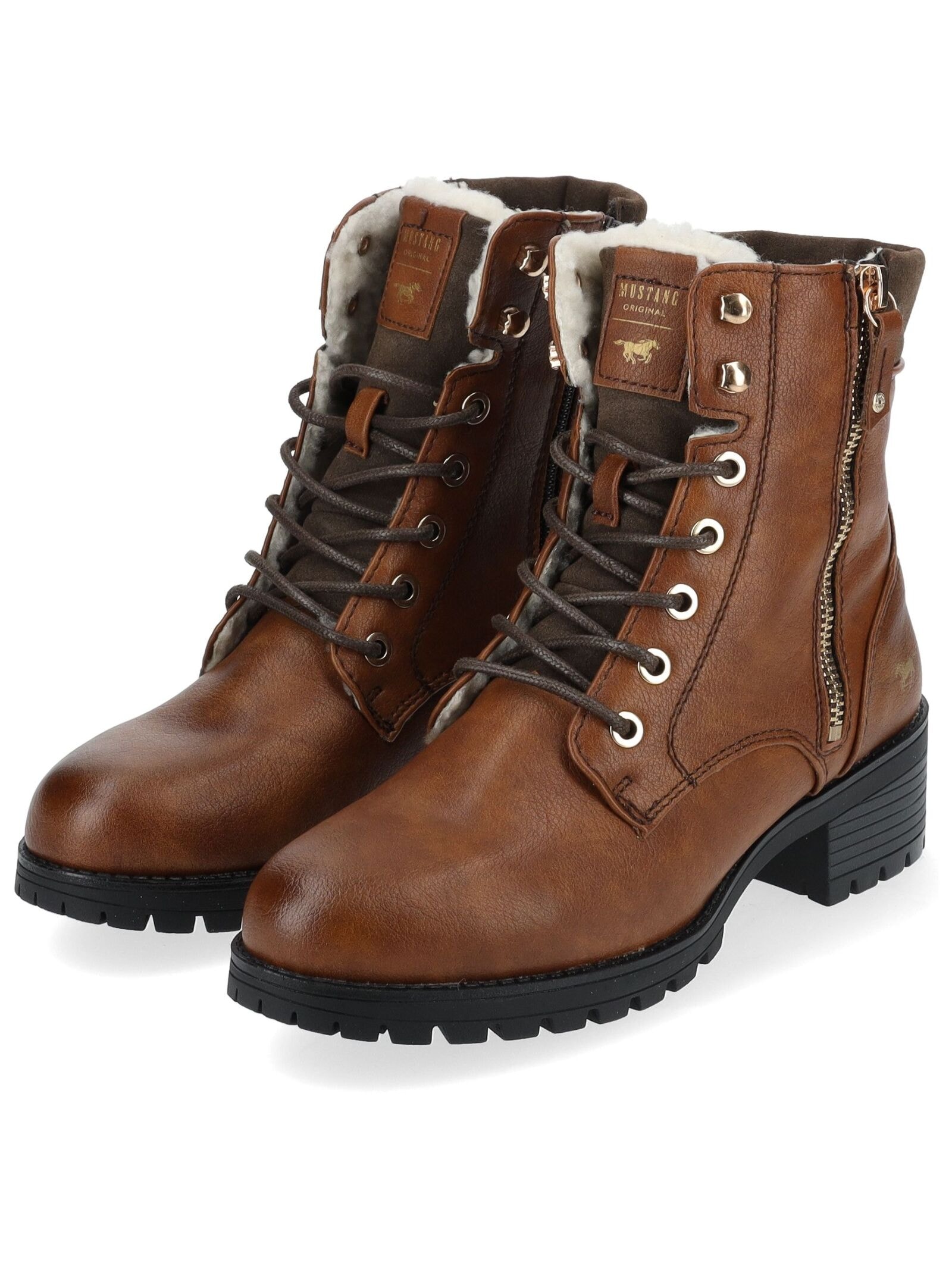 Mustang Shoes Schnürstiefelette »Mustang Shoes Stiefelette Lederimitat«