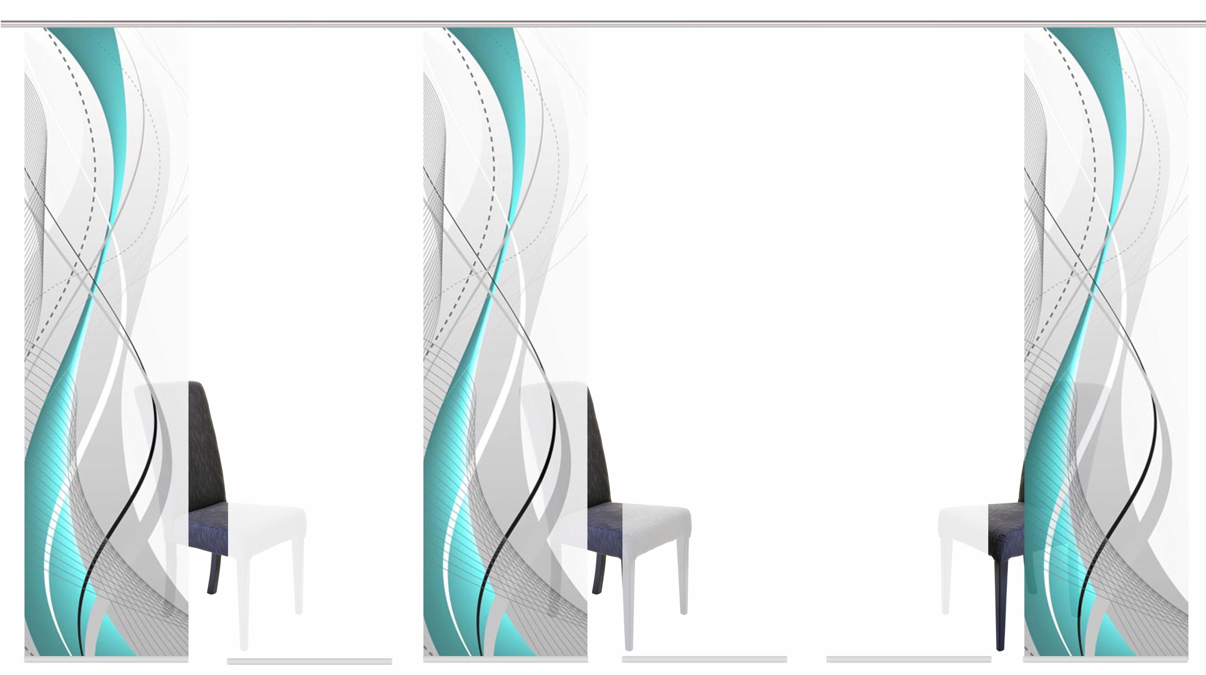 HOME WOHNIDEEN Schiebegardine "WUXi" Klettband 4 Stk. tlg. HxB: 245x60, ink günstig online kaufen