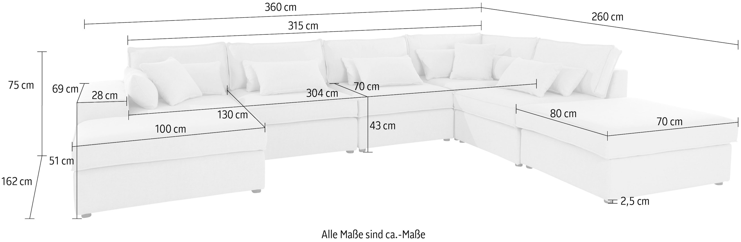 RAUM.ID Wohnlandschaft Florid, in verschiedenen Stoffqualitäten und Farben