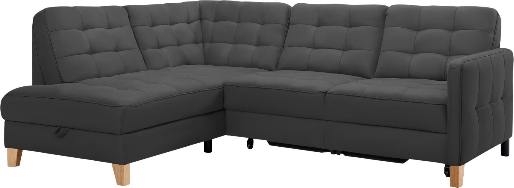 exxpo - sofa fashion Ecksofa »Elio, kompakt und komfortabel, bequem, zeitloses Design, L-Form«, wahlweise mit Bettfunktion und Bettkasten