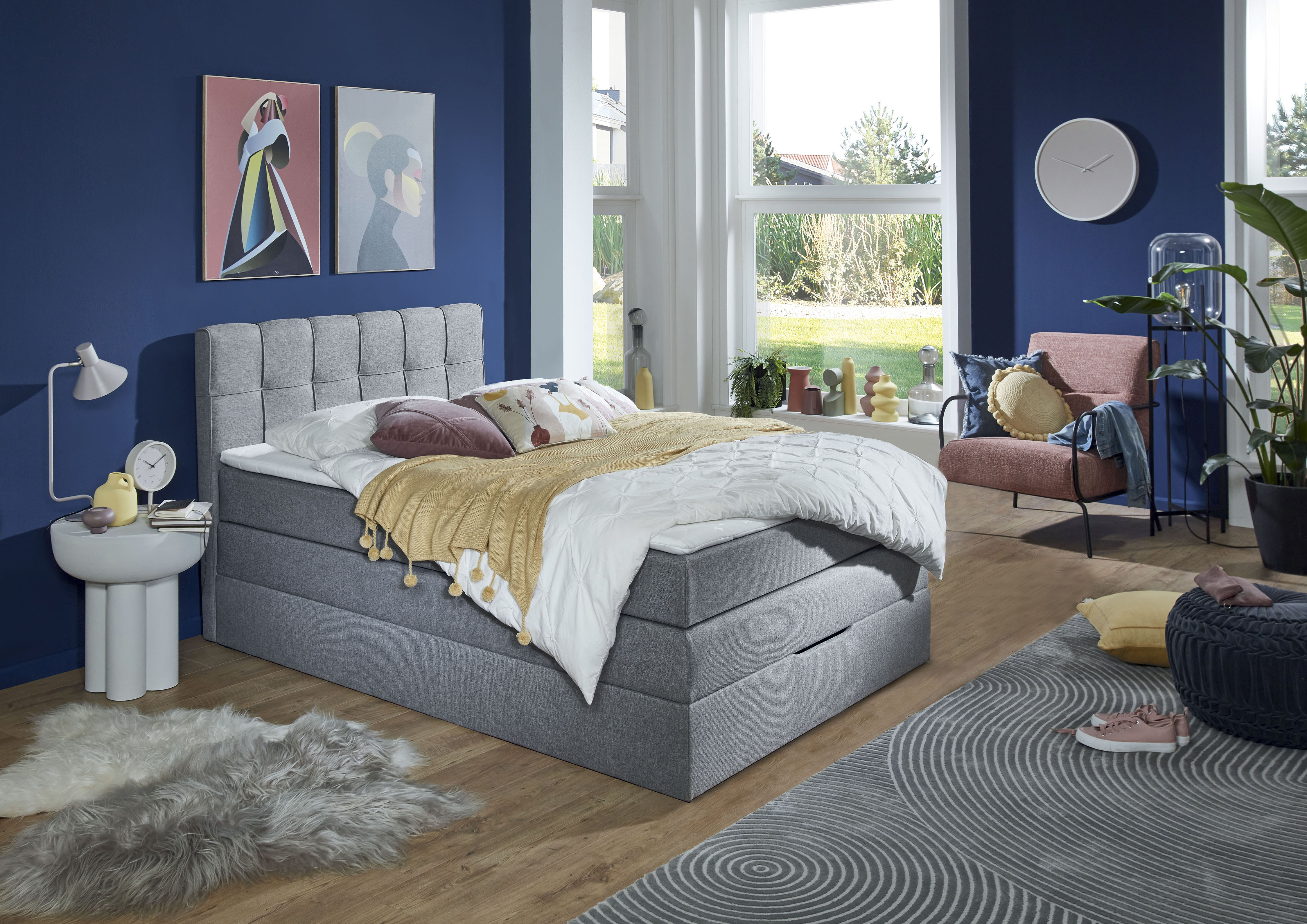 Home affaire Boxspringbett "Fornoli" inkl. Topper und Bettkasten, H3 in zwei Matratzenarten