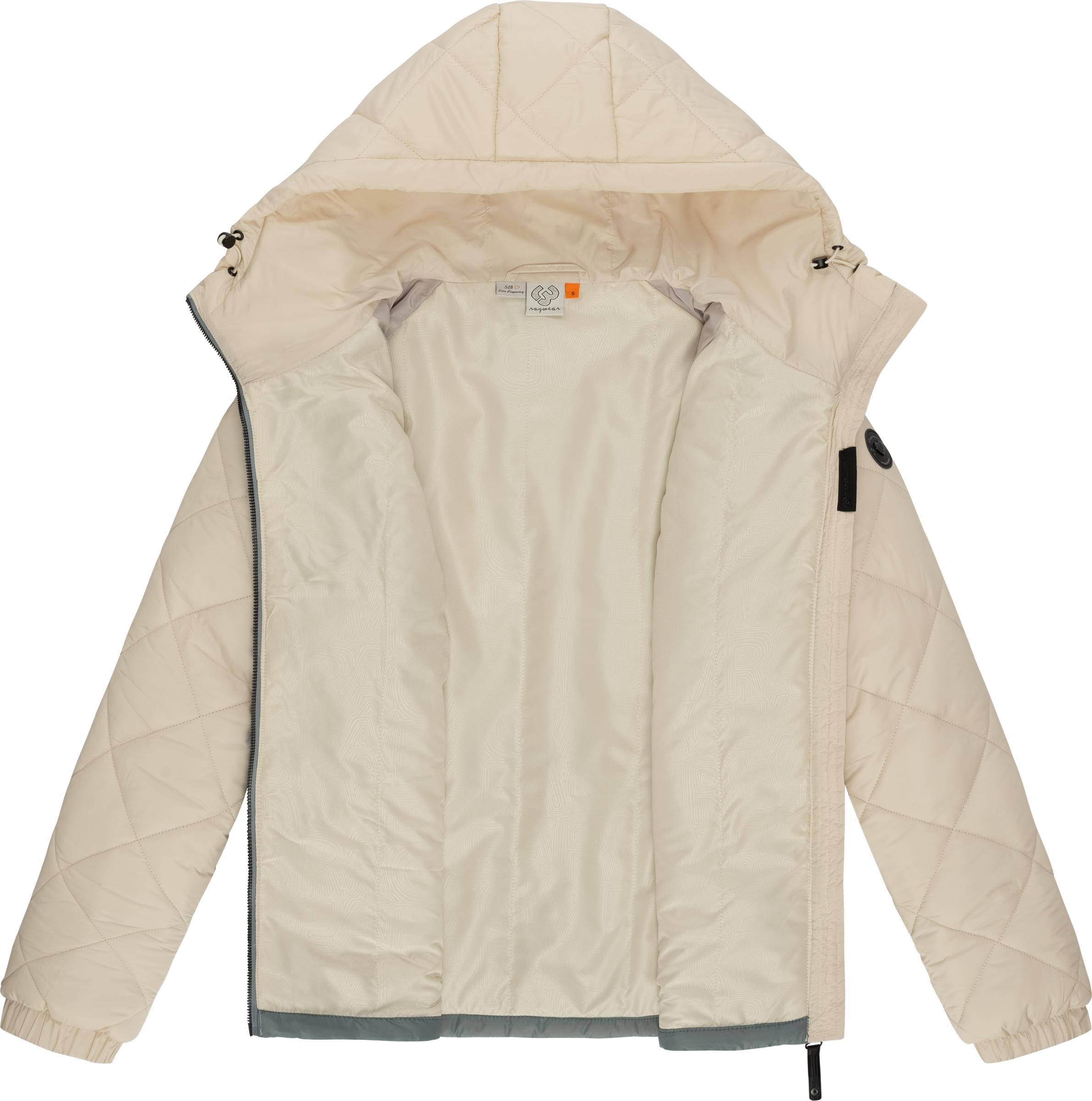 Ragwear Outdoorjacke »Leeloo«, mit Kapuze, Damen Übergangsjacke aus Teddyfleece mit gesteppten Ärmeln