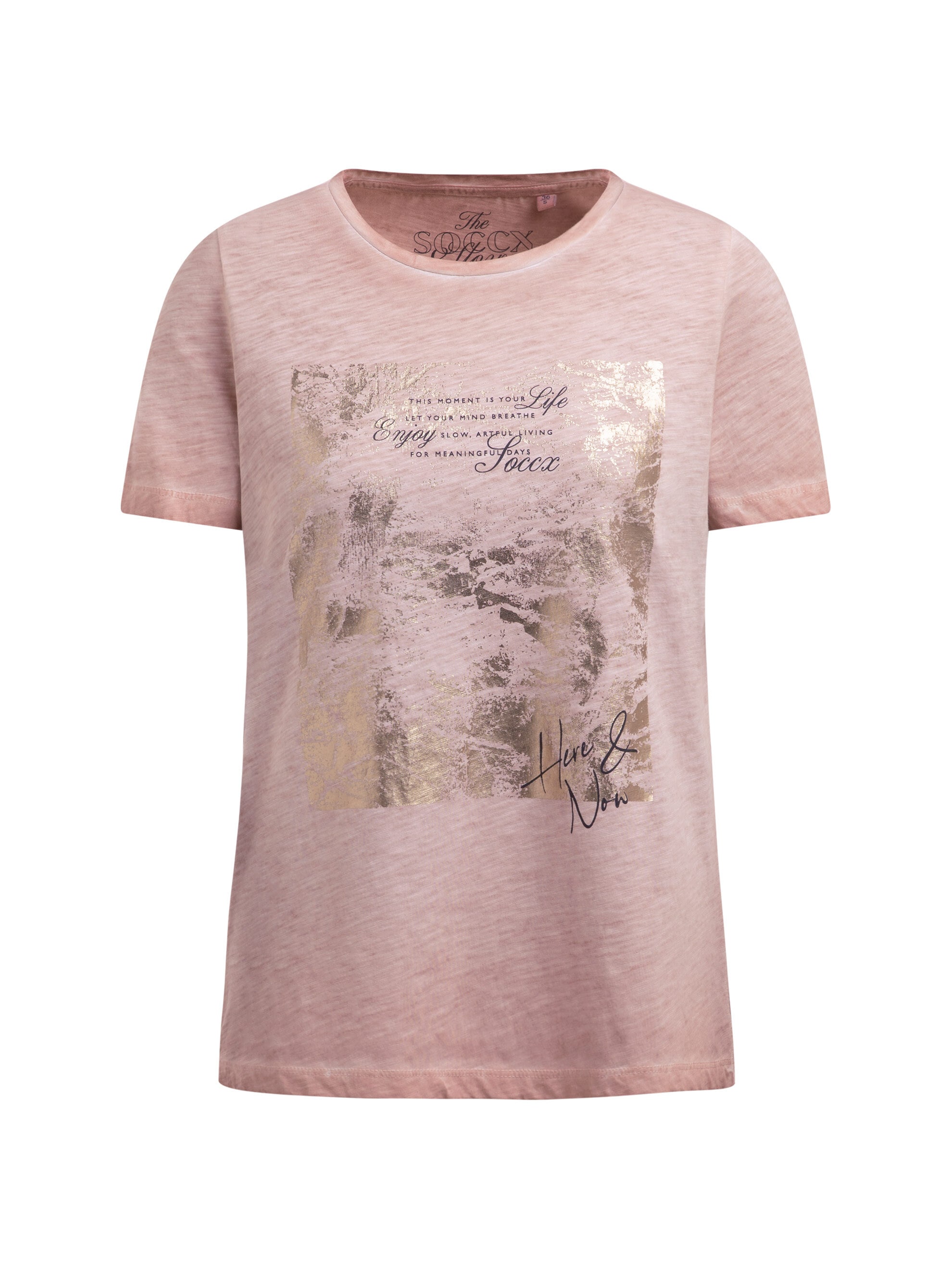 SOCCX Rundhalsshirt mit Glitzer-Print