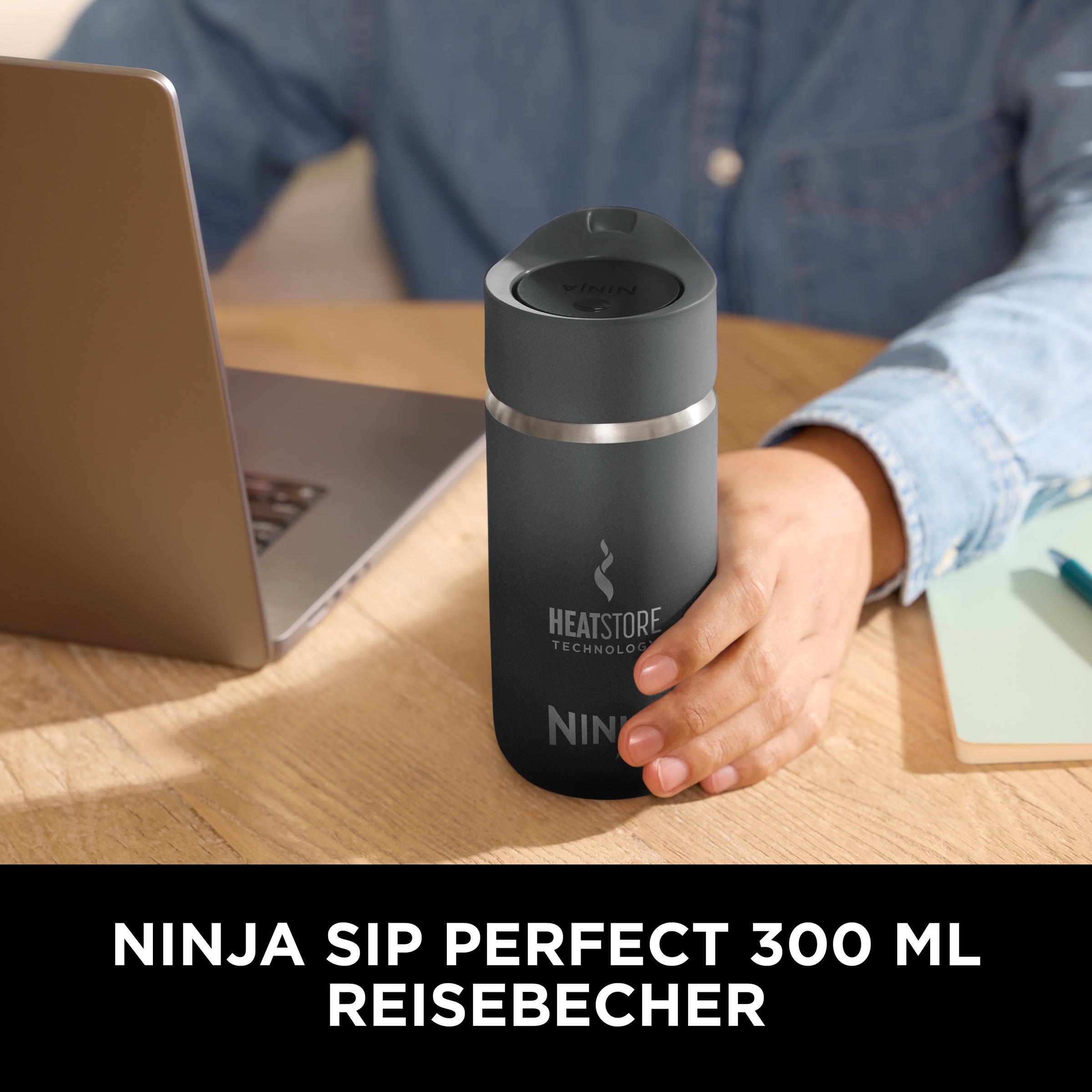 NINJA Isolierflasche »Ninja Sip Perfect Reisebecher - 300 ml DW1203EUU / 400 ml DW1603EUU«, Kontrollierte Wärme für den perfekten Schluck, jedes Mal