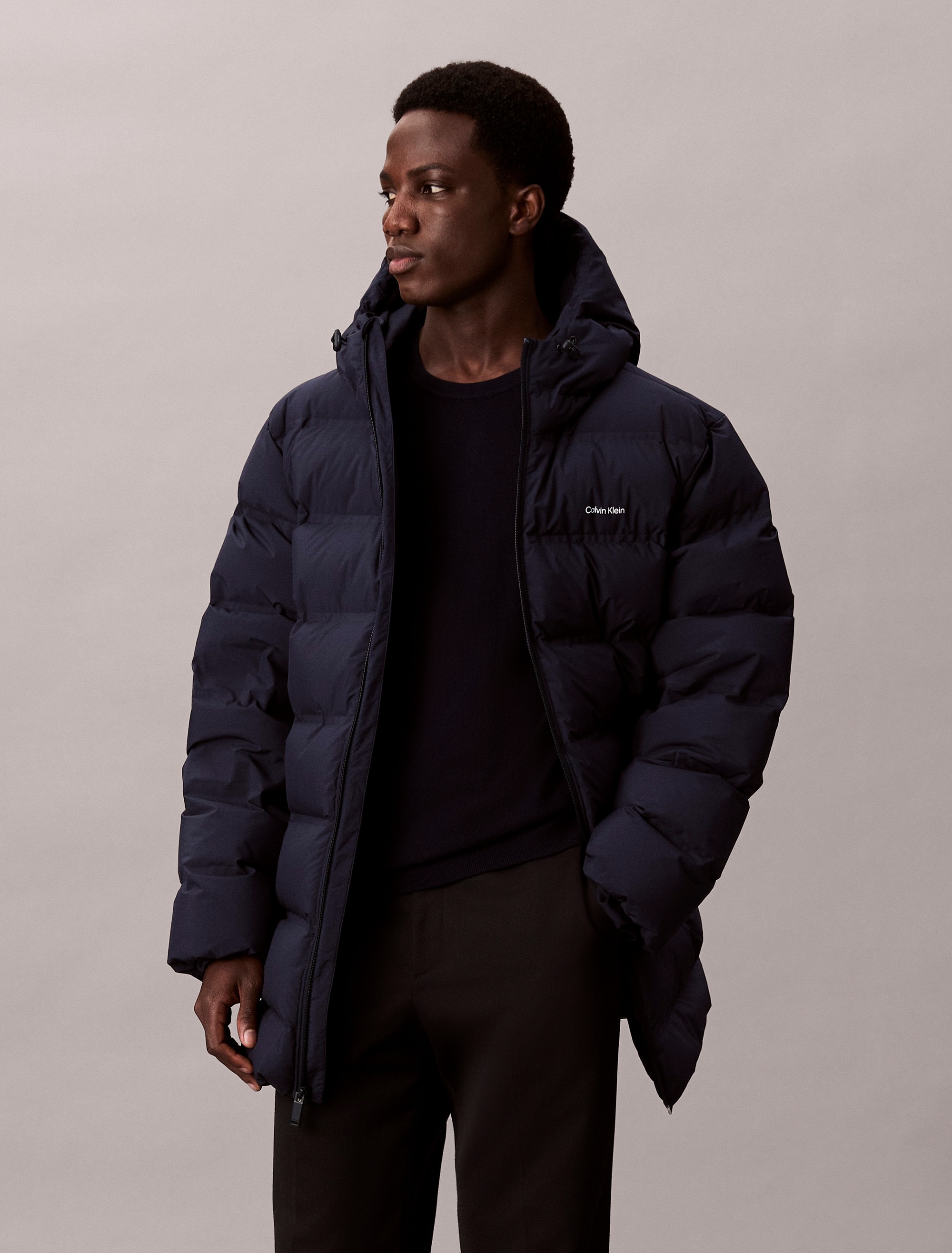 Calvin Klein Steppmantel "LS BONDED CHNNLD LONG HOODED PUF", Mit Rundhalsau günstig online kaufen