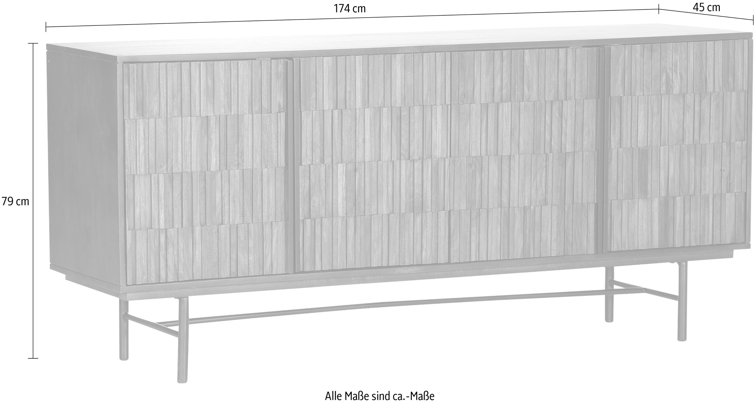 Gutmann Factory Sideboard "Taranto", Kommode mit extravaganter Front Verkle günstig online kaufen