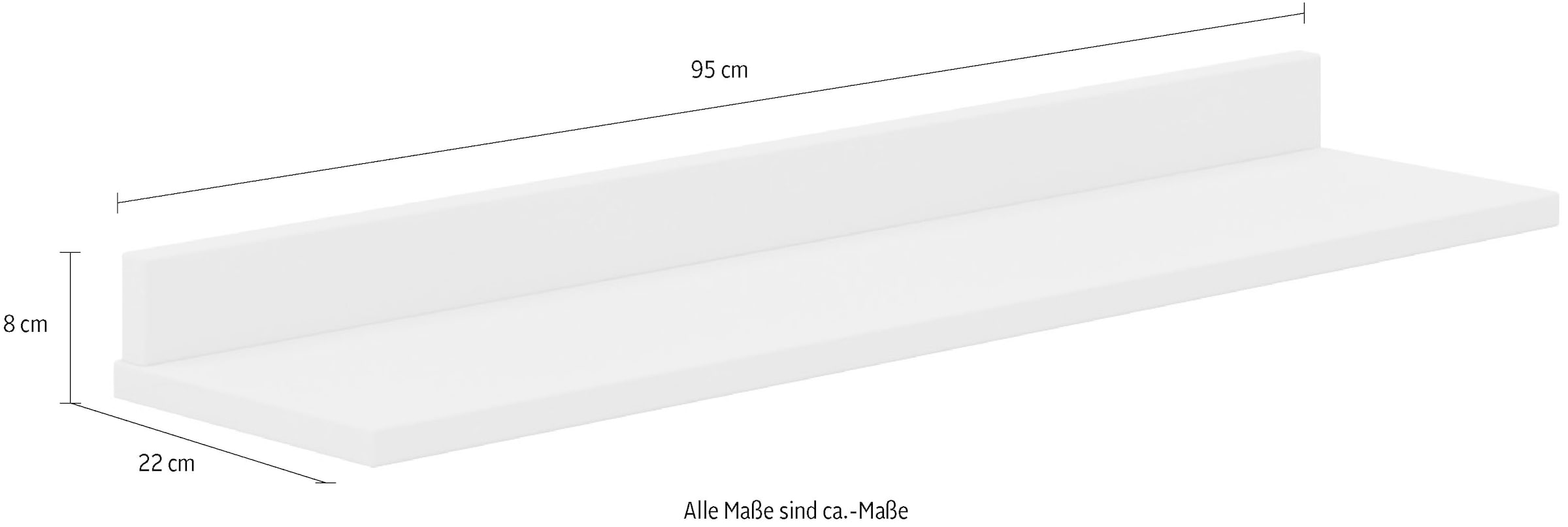 PAIDI Wandregal »EEFJE in Beige, 95cm Breite, Schweberegal« (B/H/T ca. 95x8x22cm),  stabiles Hängeregal aus Holz, 20 Kg Tragkraft, Wandboard