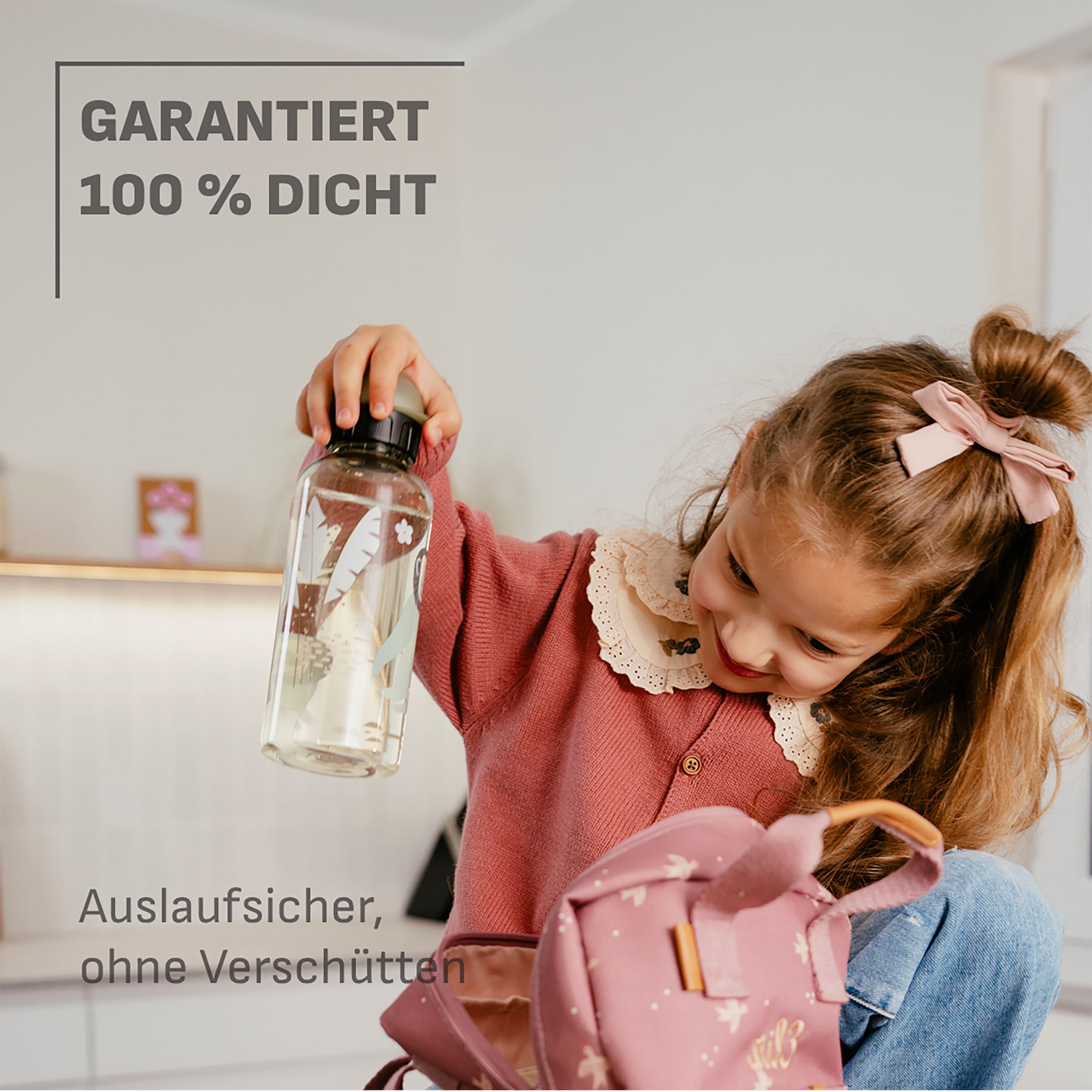 Emsa Kindergeschirr-Set »Kids« Tritan-Trinkflasche, 0,6 l, Vorratsdose mit herausnehmbarem Trenner
