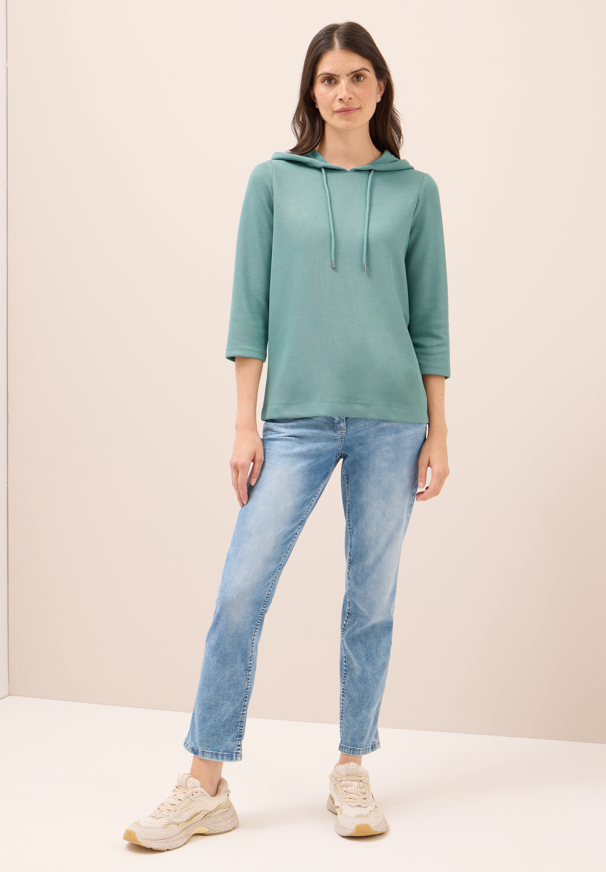 Cecil Kapuzenshirt, mit Materialmix