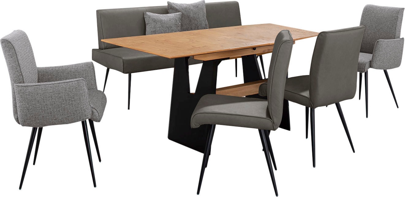 K+W Komfort & Wohnen Essgruppe "Giacomo I" Polsterbank, 2 Stühle und 2 Arml günstig online kaufen