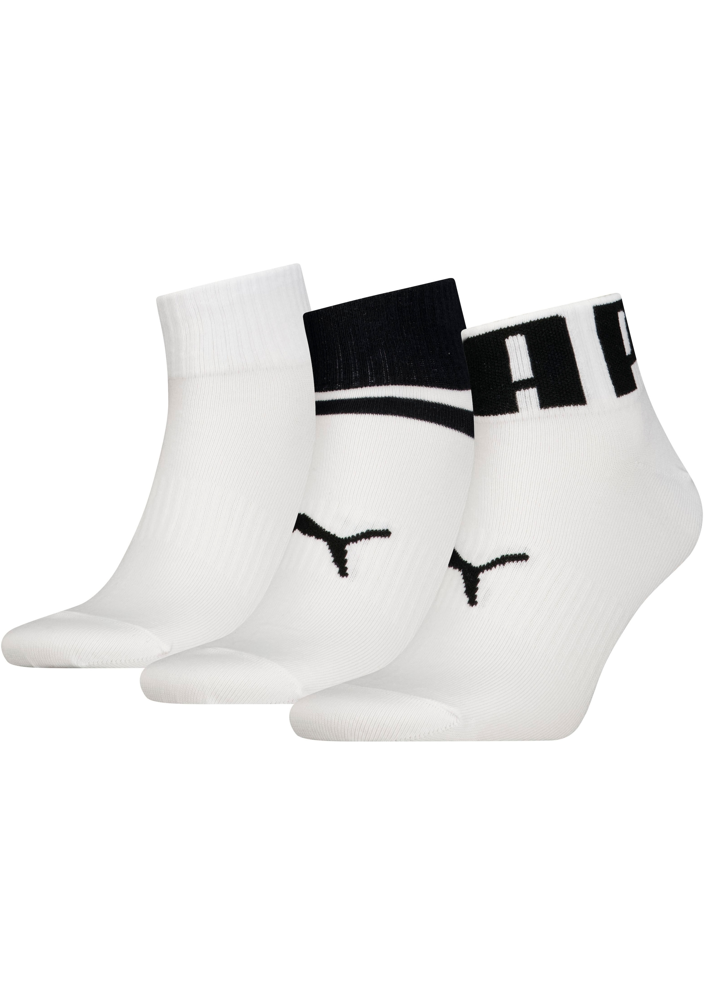 Kurzsocken »Unisex PUMA UNISEX BIG LOGO QUARTER«, (Packung, 3 Paar), Short-Socks