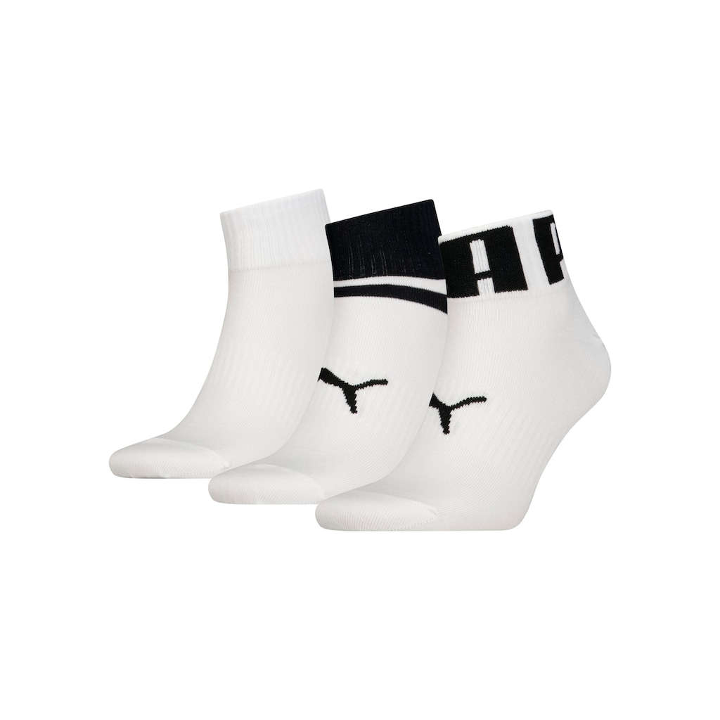 PUMA Kurzsocken »Unisex PUMA UNISEX BIG LOGO QUARTER«, (Packung, 3 Paar), Short-Socks