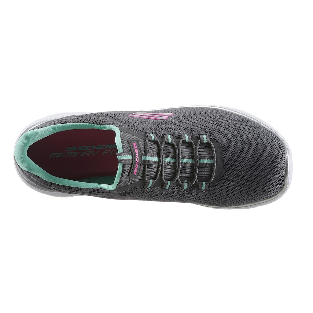 Skechers Slip-On Sneaker »SUMMITS«, Slipper, Freizeitschuh, Komfortschuh mit dezenten Kontrast-Details