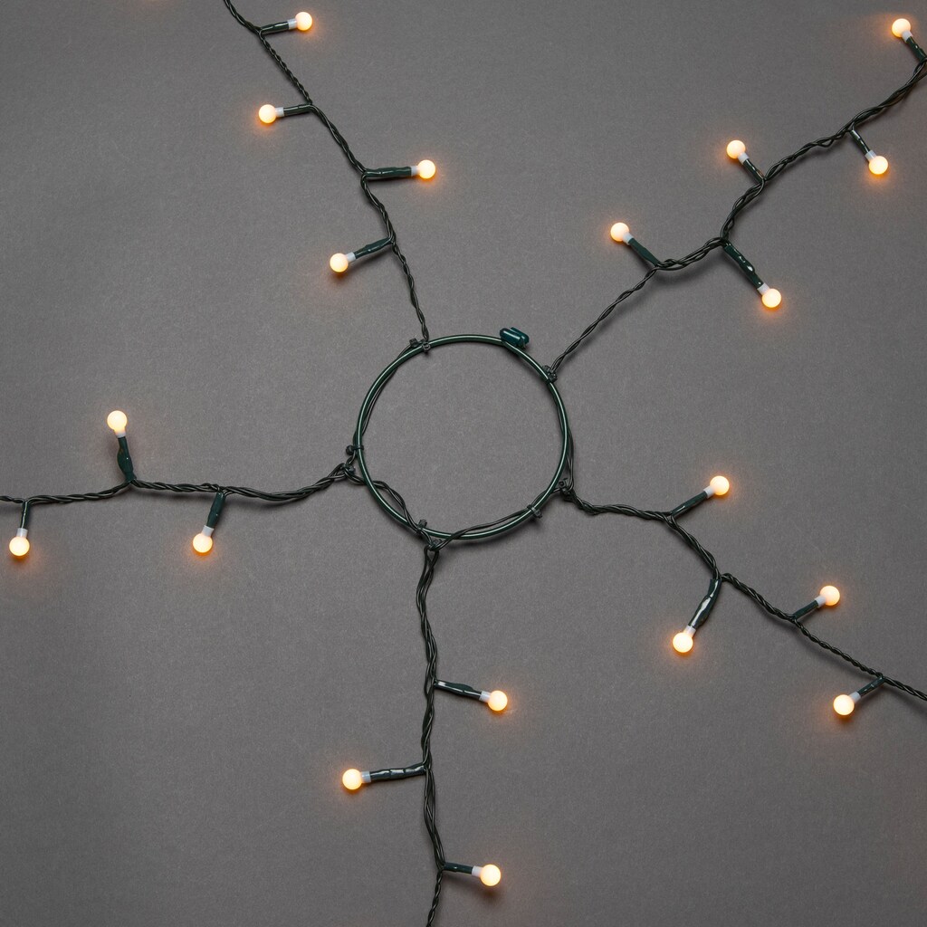 KONSTSMIDE LED-Baummantel, 250 St.-flammig, LED Lichterkette mit Ring Ø 11, mit Globes, 5 Stränge à 50 Dioden