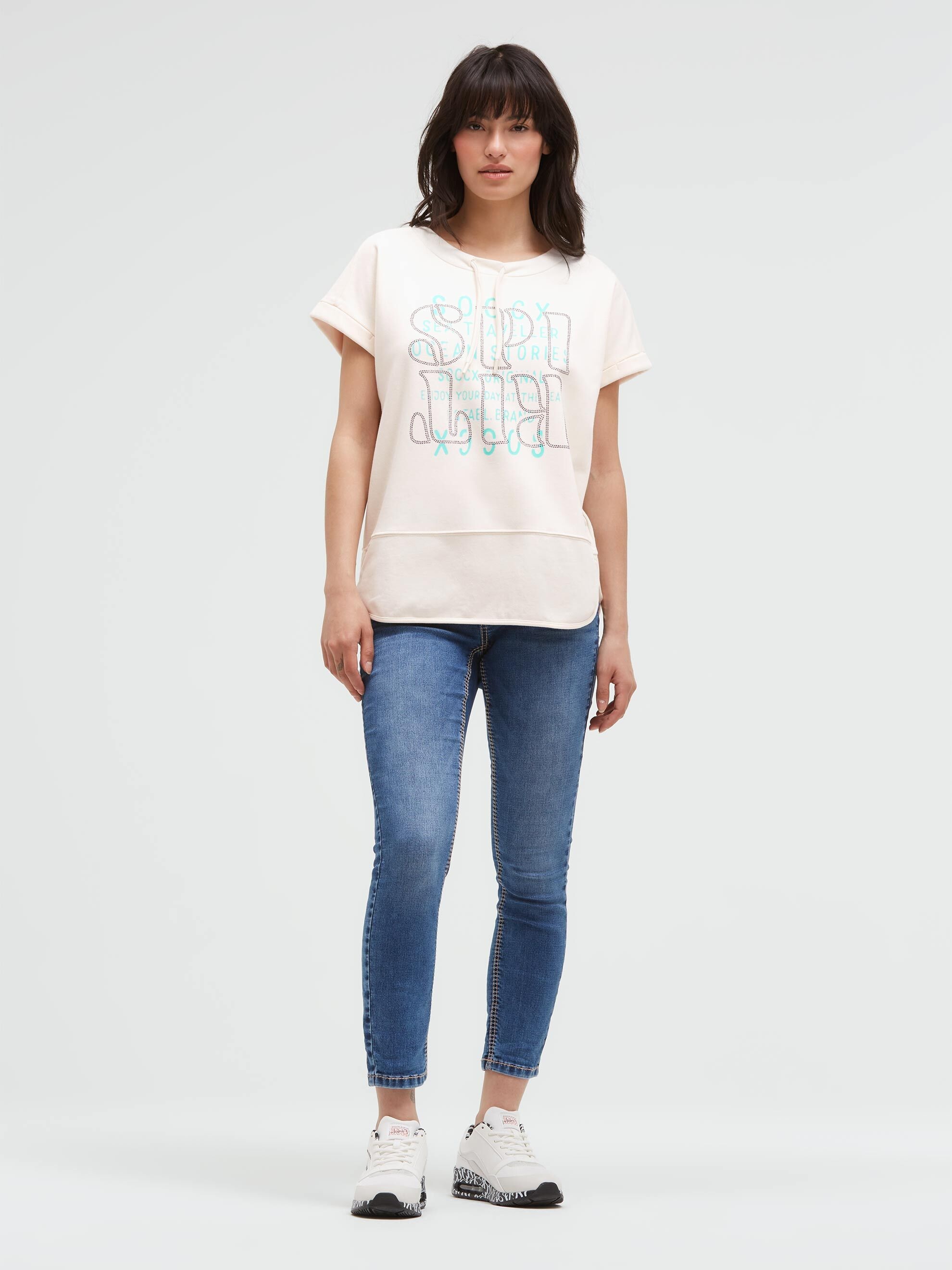 SOCCX Rundhalsshirt mit Seitenschlitze