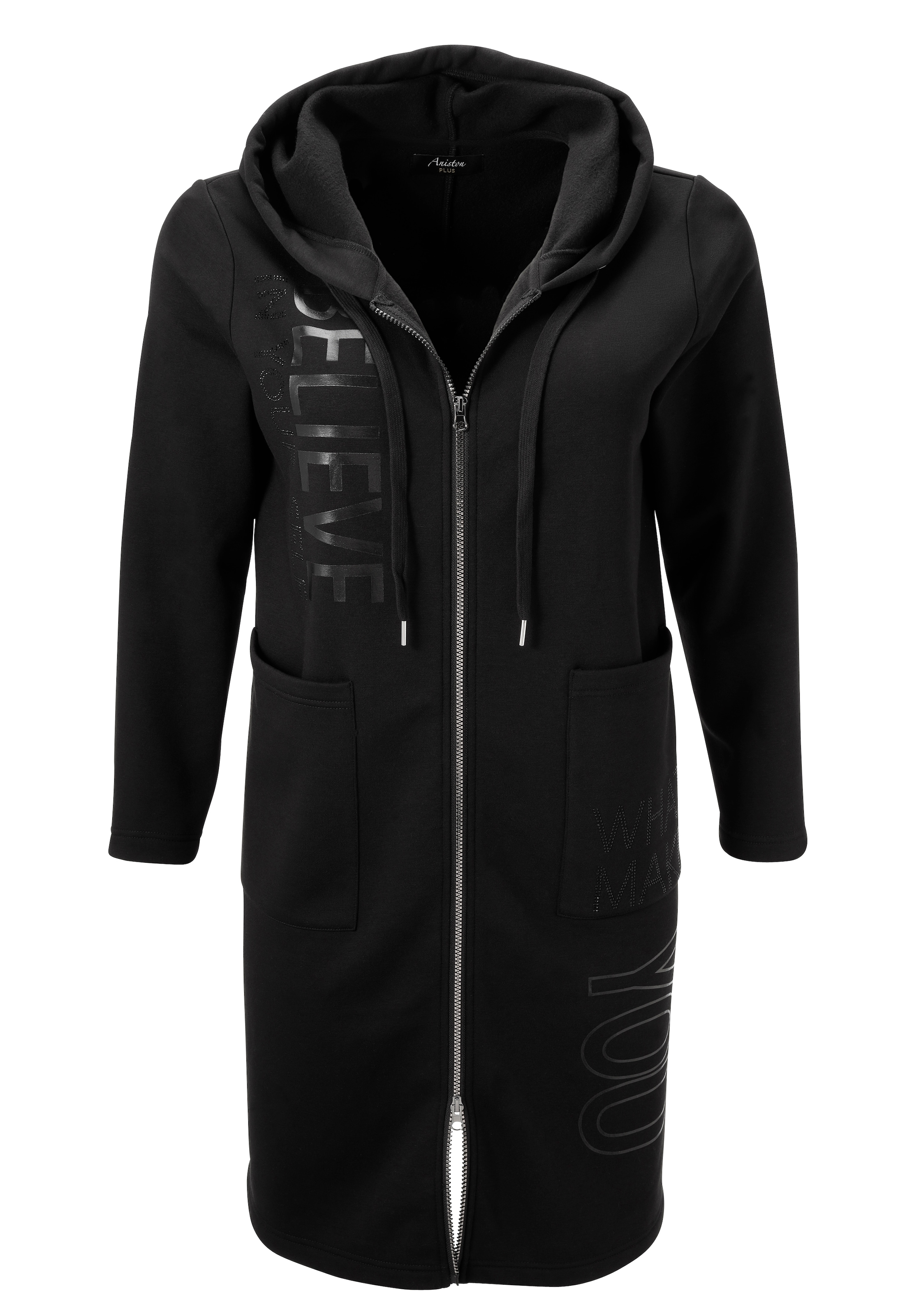 Aniston PLUS Kapuzensweatjacke, mit tollen tonigen Print - NEUE KOLLEKTION