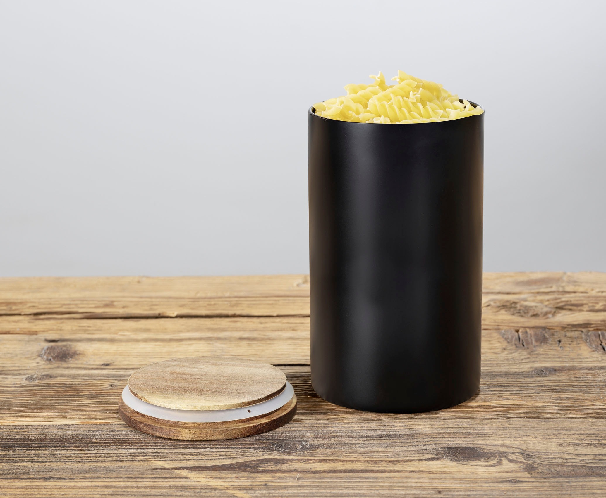 WENKO Vorratsdose »Modell Mio«, (1 tlg.), Frischhaltedose für Lebensmittel, luftdichter Deckel aus Akazienholz