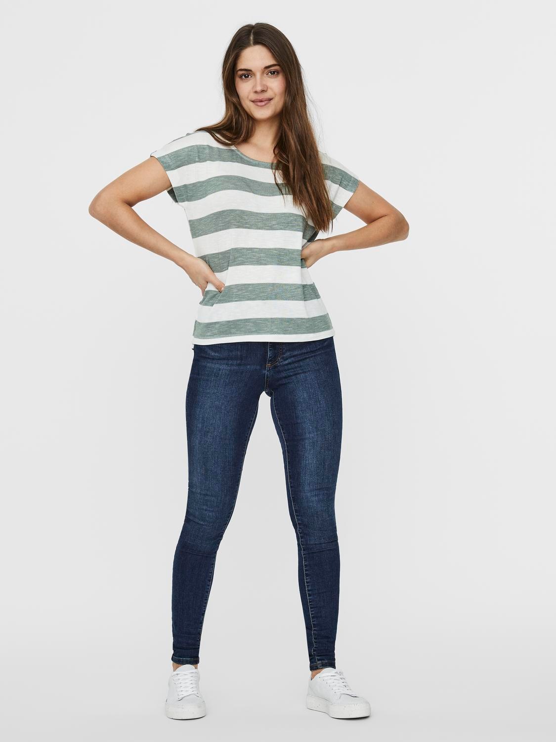 Thumbnail - Vero Moda Kurzarmshirt "VMWIDE STRIPE SL TOP GA JRS NOOS" Viskosemischung