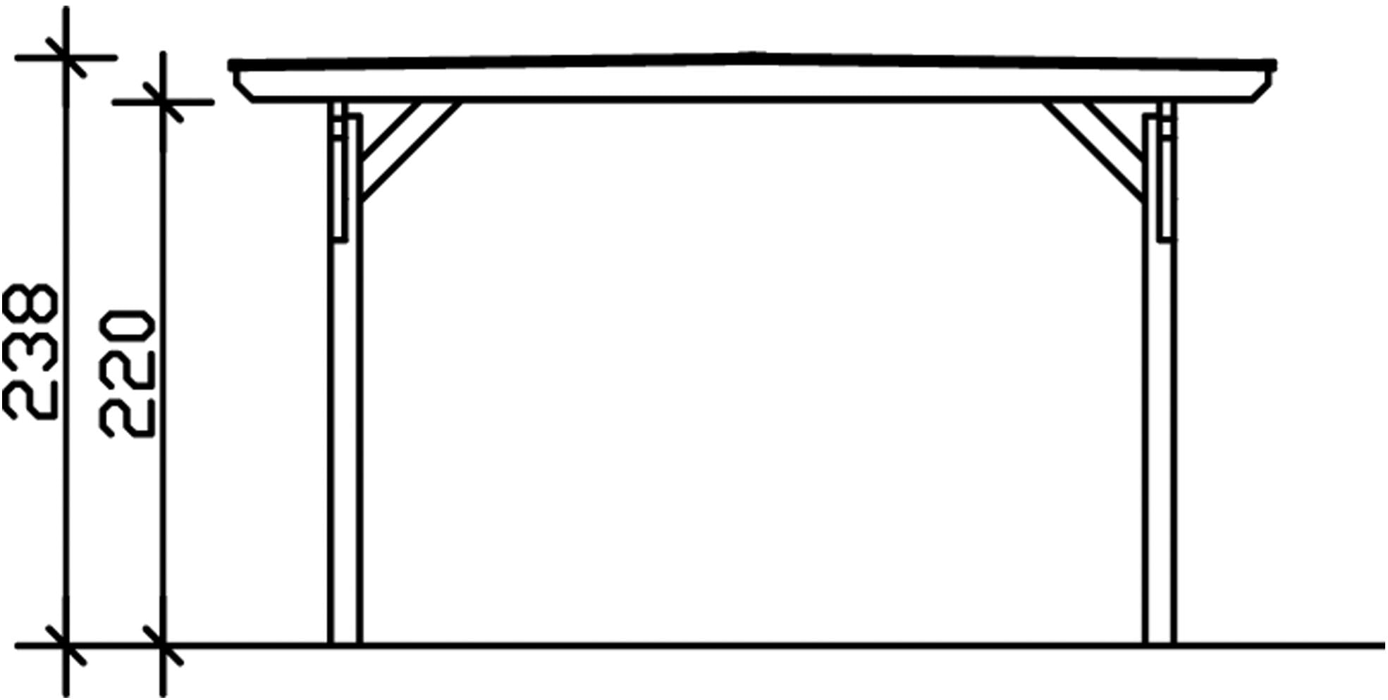 Skanholz Einzelcarport »Odenwald«, Holz, 326 cm, Anthrazit