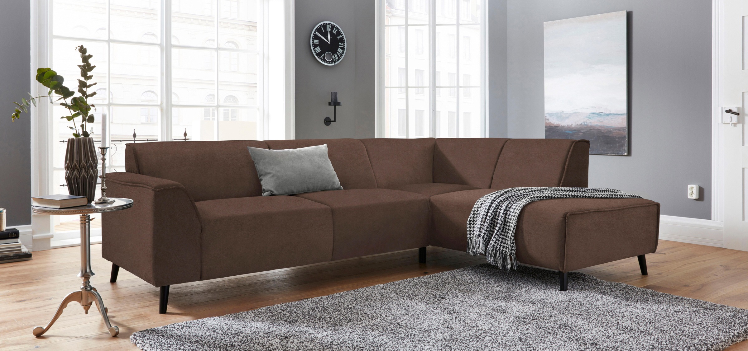 DOMO collection Ecksofa "Amora, inkl. Federkern für mehr Sitzkomfort, Breit günstig online kaufen