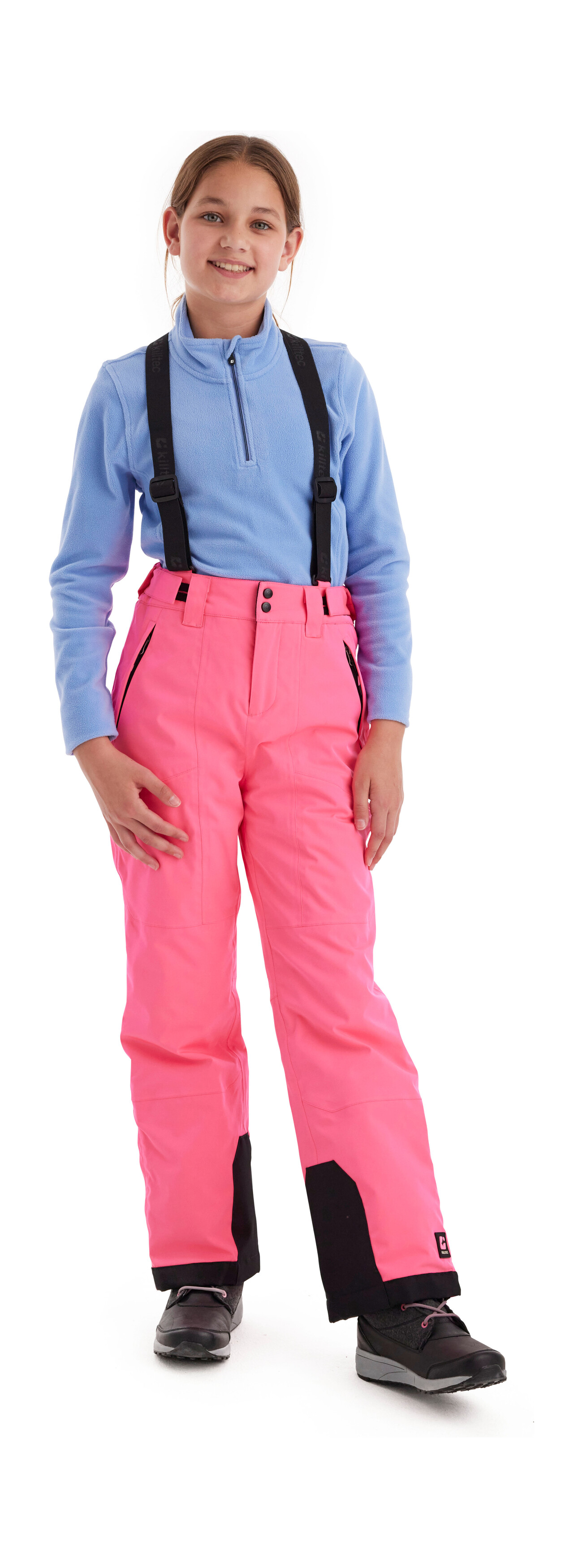 Killtec Skihose "Girls Skihose 242" Wasserdicht, atmungsaktiv, abnehmbare Träger, rutschfester Schneefang