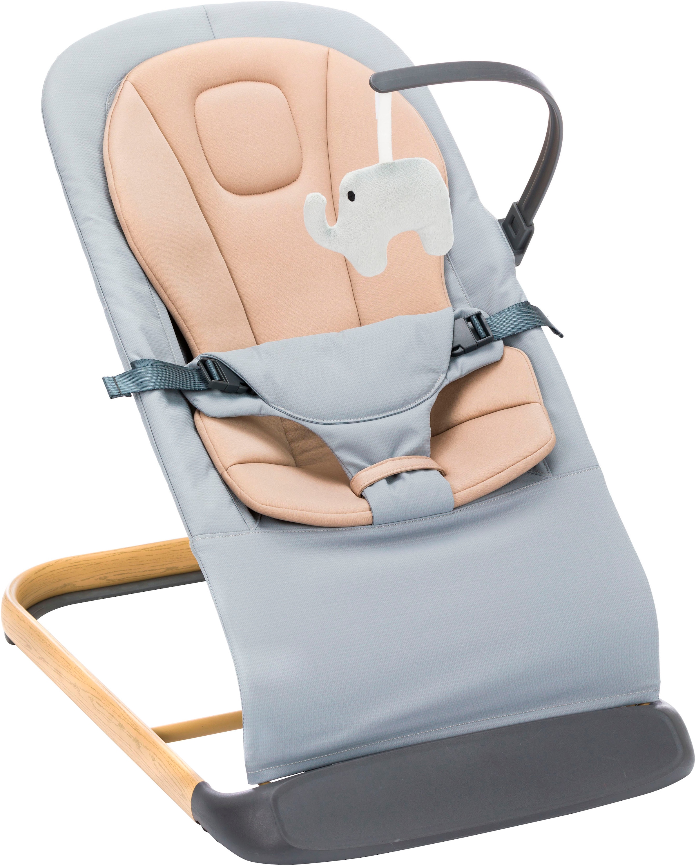 Babywippe »Star grau beige, inkl. Spielbogen und Reduktionskissen«, bis 9 kg