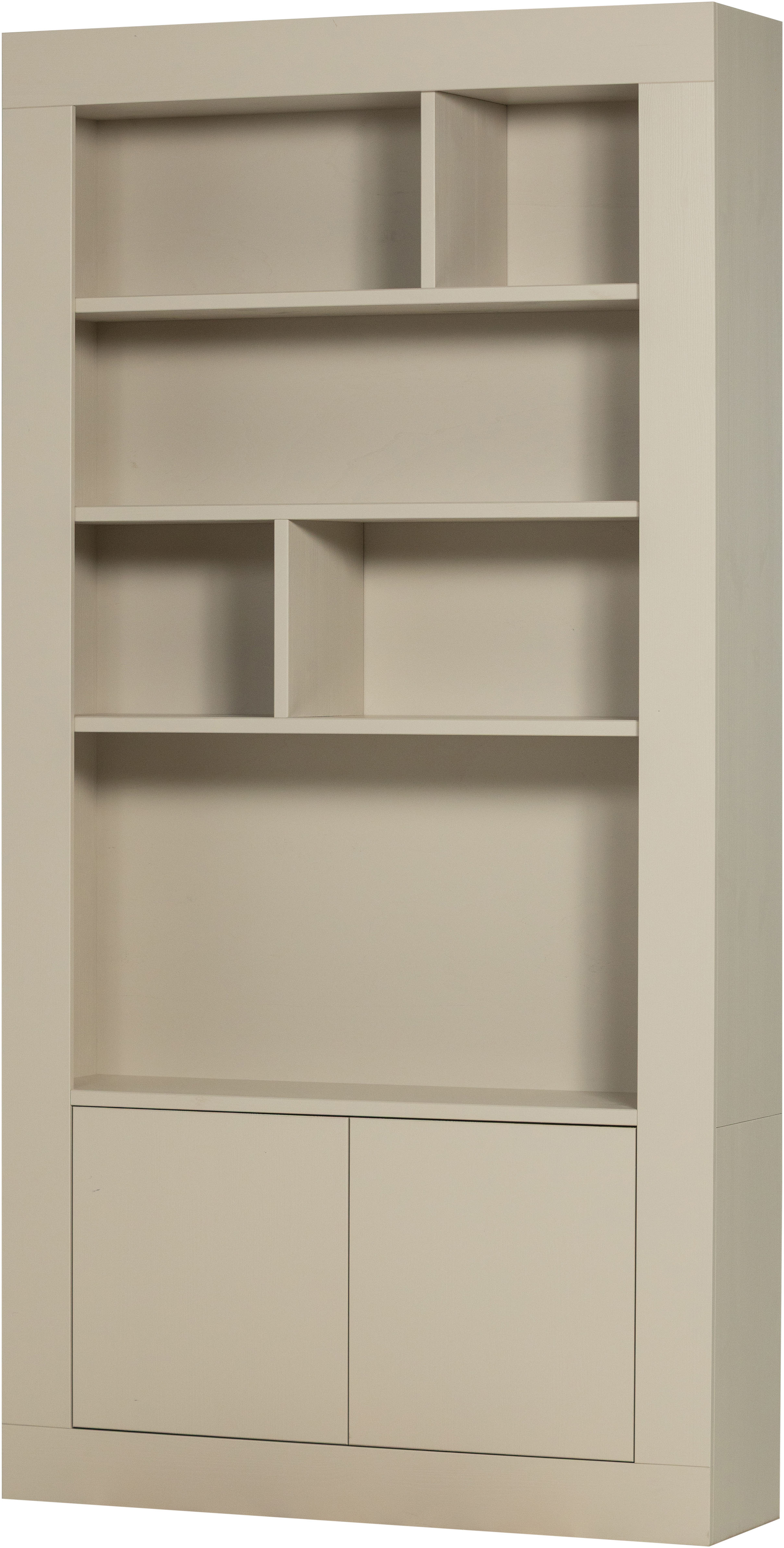 WOOOD Wandregal "Wallcover FSC-Mix Massivkiefer mit Push-to-open B117 x T31 x H229 cm" Gespiegelt montierbar, Tragkraft 30 kg pro Einlegeboden