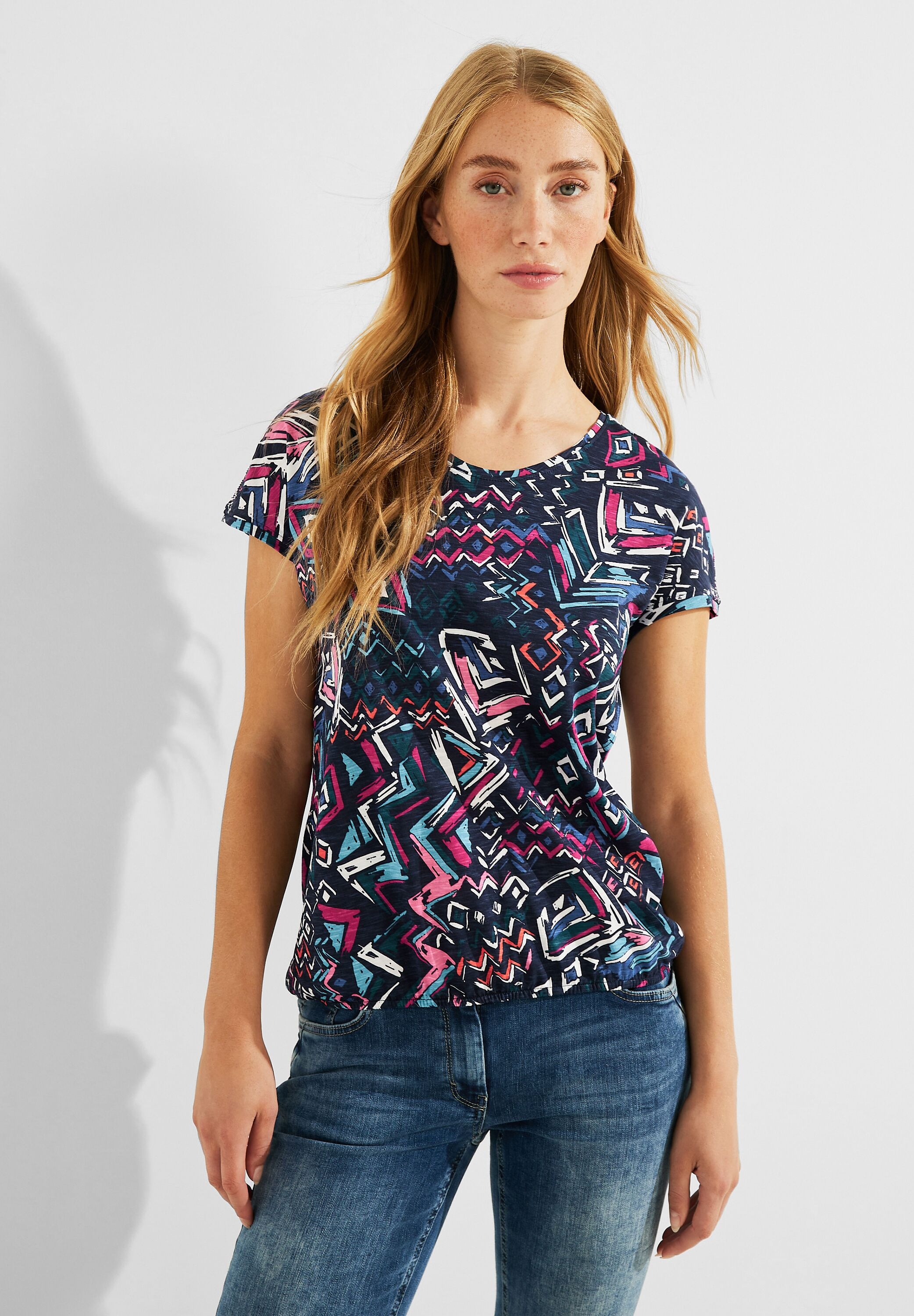 Cecil T-Shirt, mit abgerundetem | BAUR für V-Ausschnitt kaufen