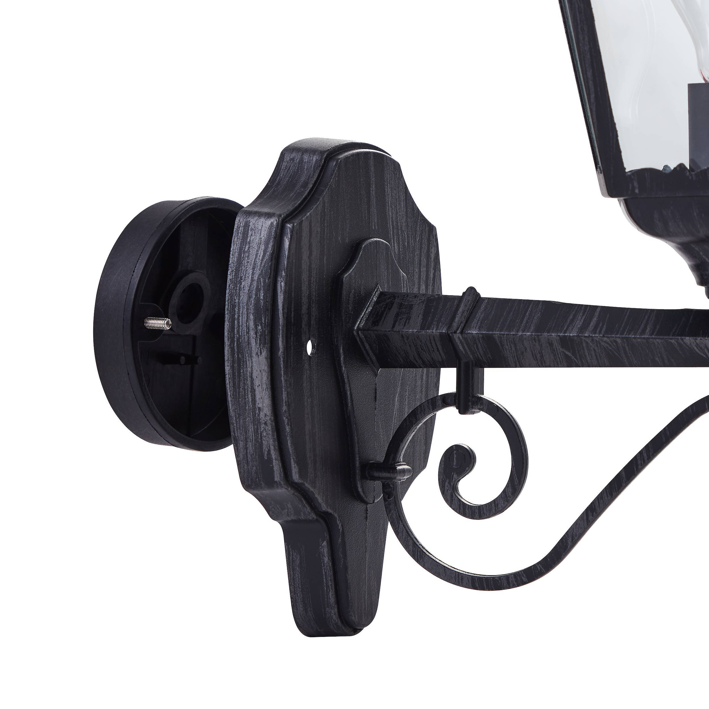 EGLO Wandleuchte »Navedo Außen-Wandlampe, Wandlampe aus Aluguss und Glas, E27, IP44« E27 1 Stk. Wand-/Deckenleuchte - L20 x H47,5 x AL28,5 cm - schwarz, silber-patina