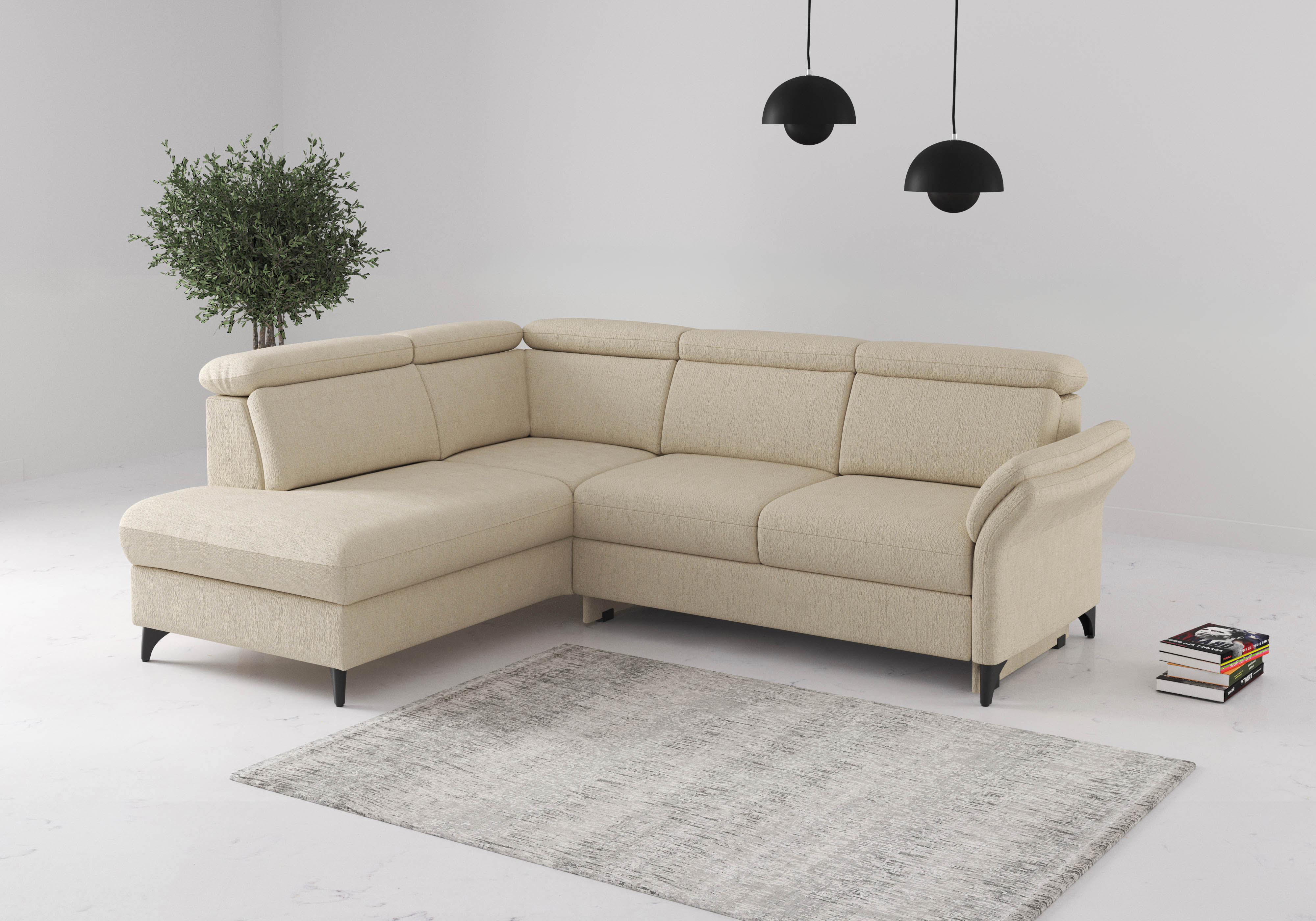 sit&more Ecksofa "Glendale, L-Form" inkl. Kopfteilverstellung, wahlweise mit Vorziehsitz und Bettkasten