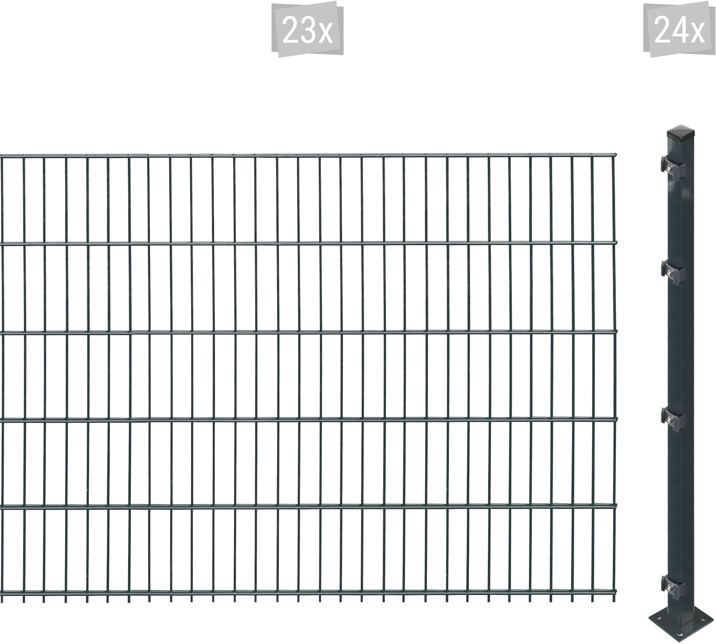 Arvotec Doppelstabmattenzaun "ESSENTIAL 103 zum Aufschrauben", Zaunhöhe 103 günstig online kaufen