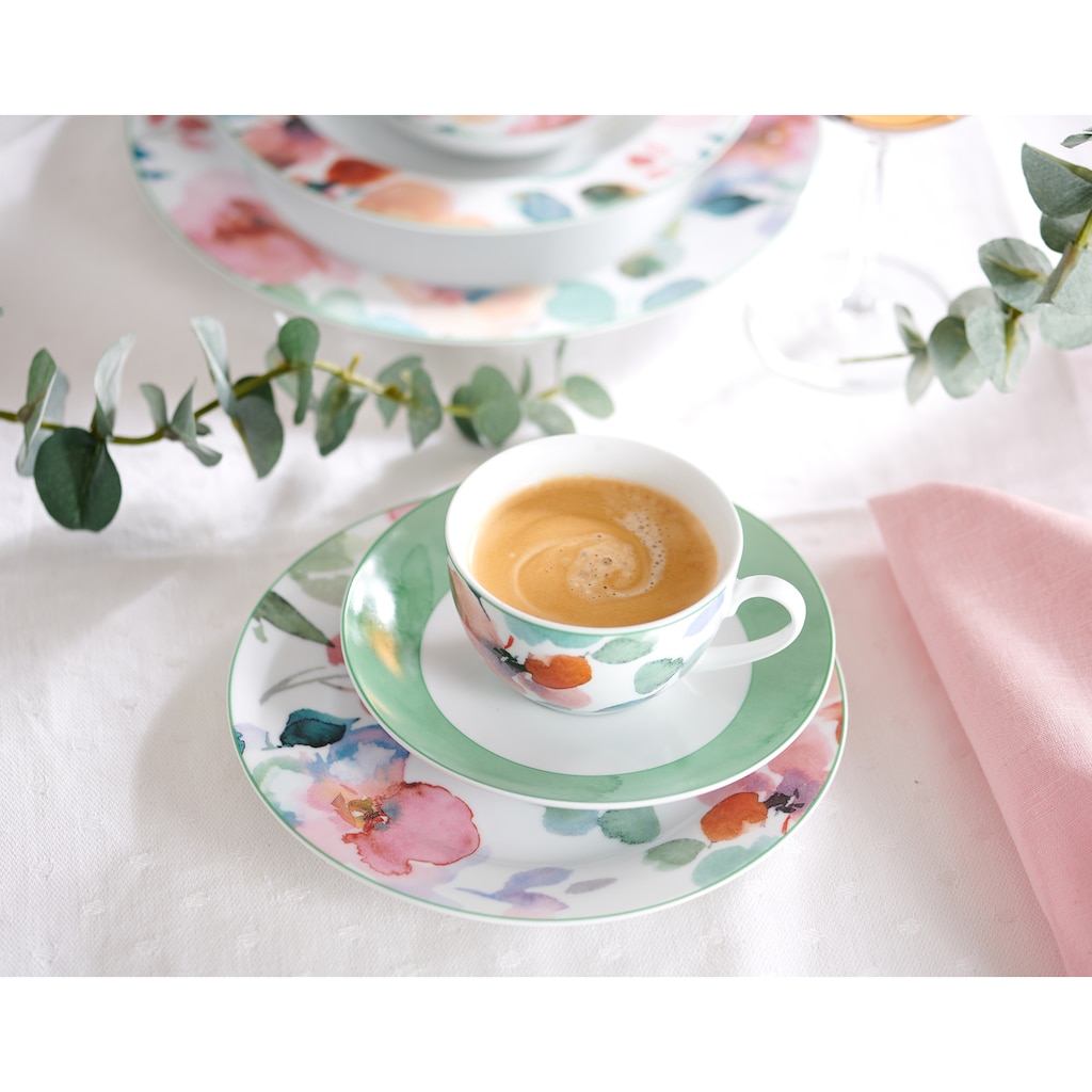 Ritzenhoff & Breker Kaffeeservice »Geschirr-Set, Service Celine«, (Set, 18 tlg.), im Aquarell-Stil, 18 Teile, für 6 Personen