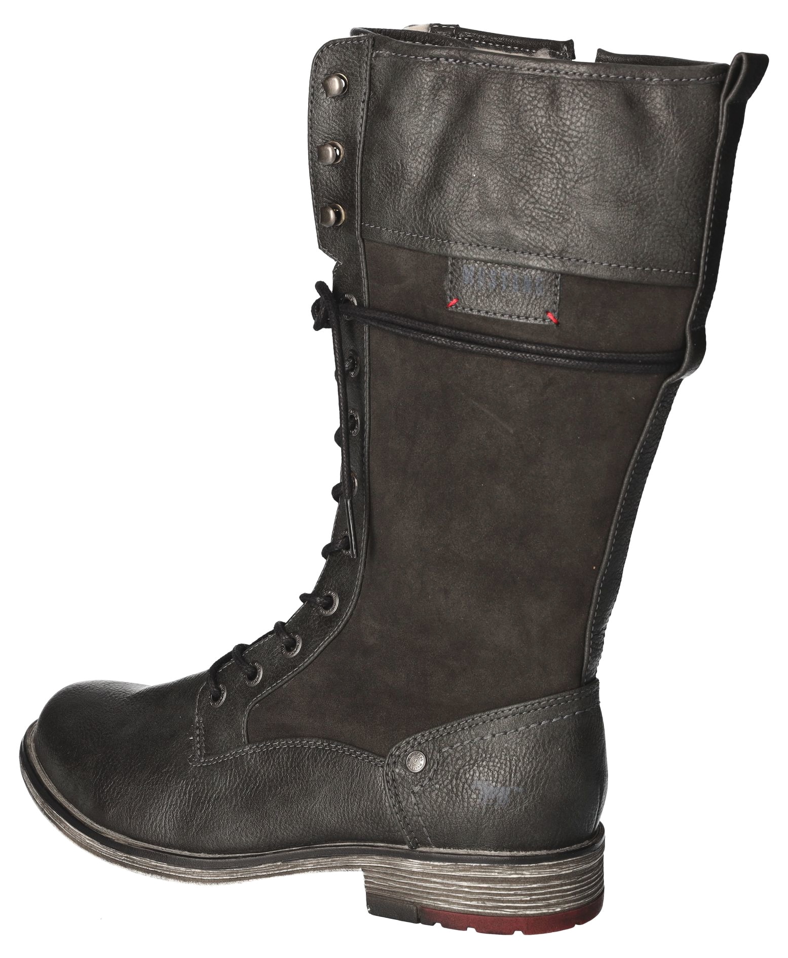 Mustang Shoes Winterstiefel, Blockabsatz, Schnürstiefel, Langschaftstiefel, Innenreißverschluss