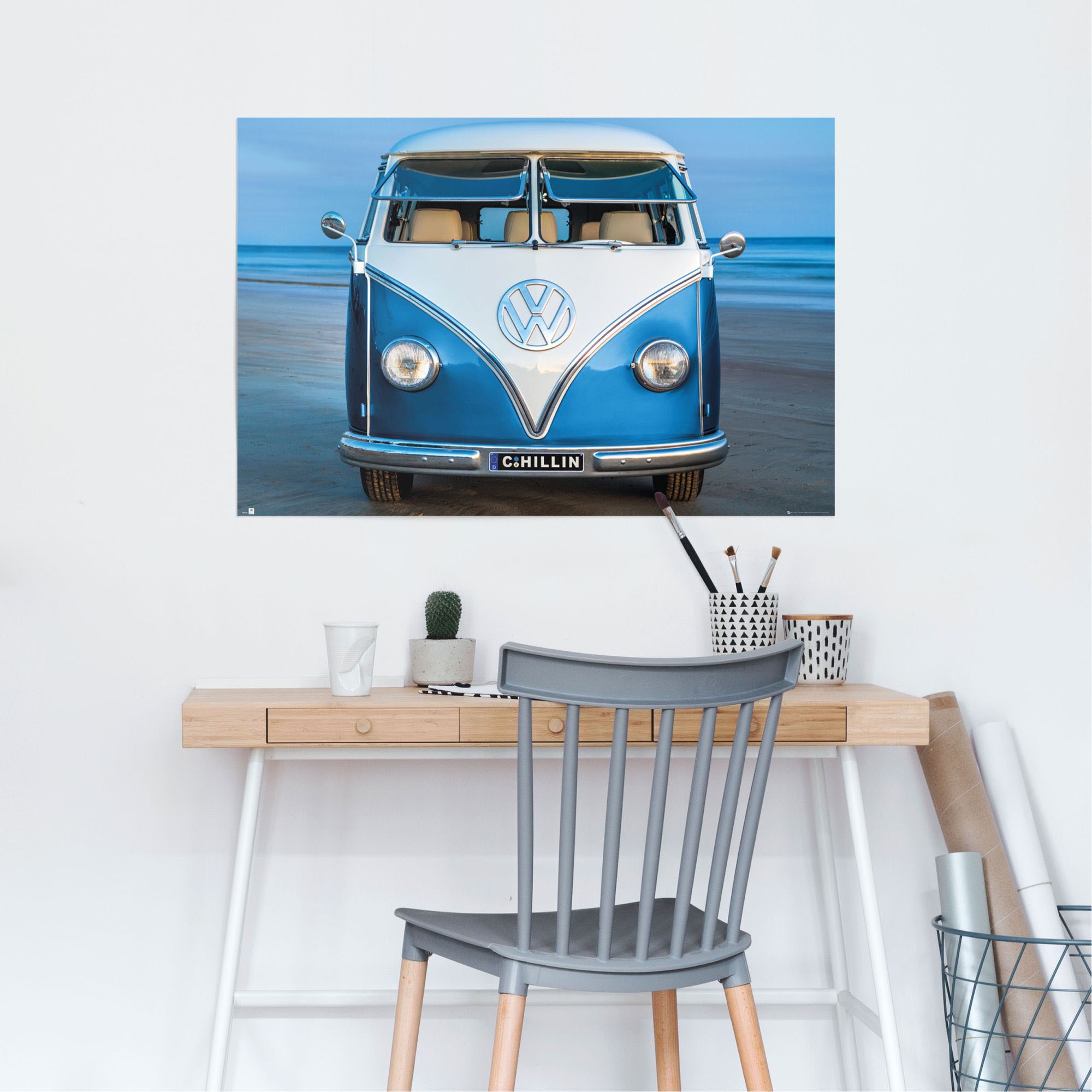 Reinders Poster "Volkswagen Bulli blau Brendan Ray" 1 Stk. tlg. günstig online kaufen