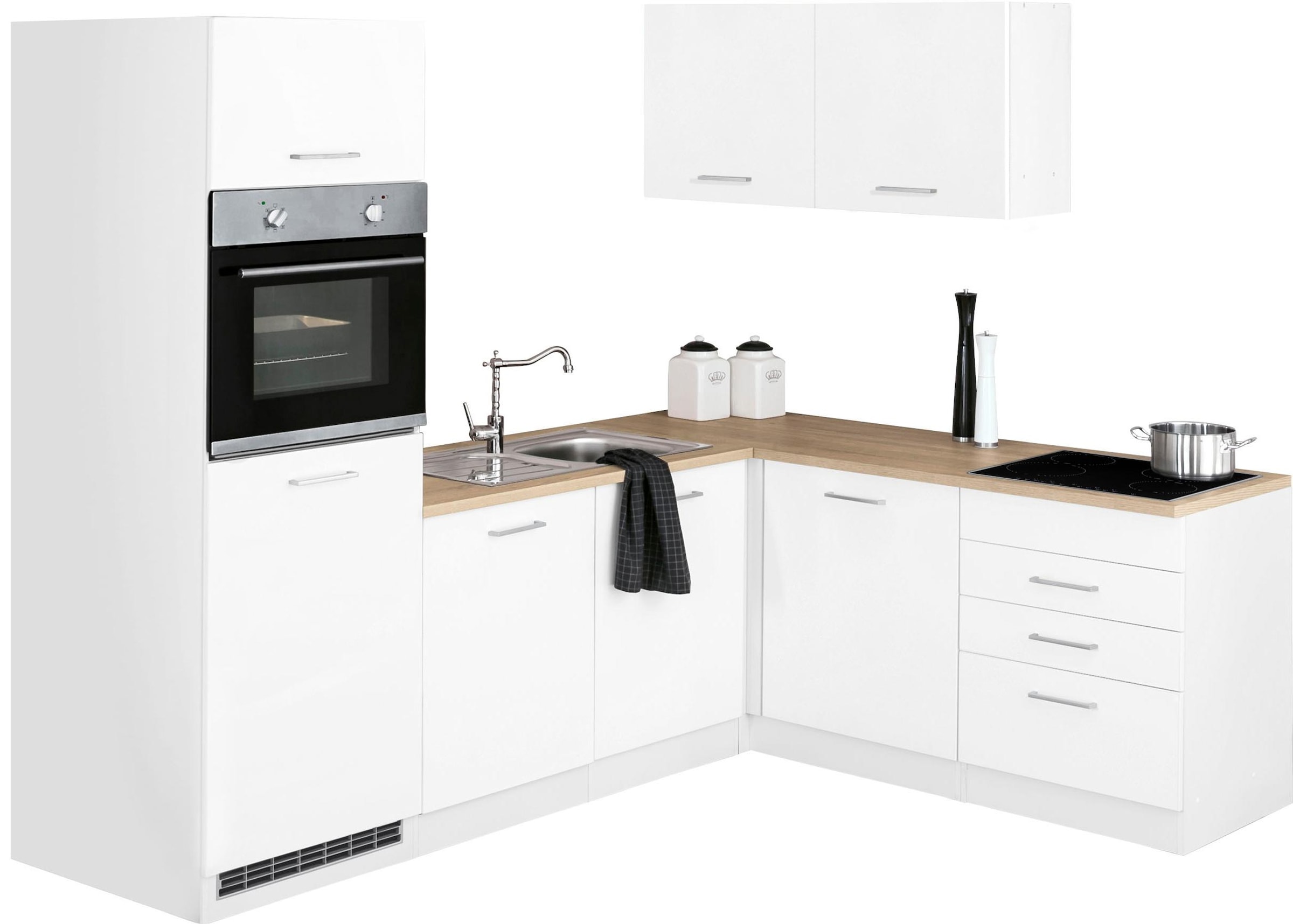 HELD MÖBEL Winkelküche »Visby«, ohne E-Geräte, Winkel 240 x 180cm für Kühlschrank u. Geschirrspüler