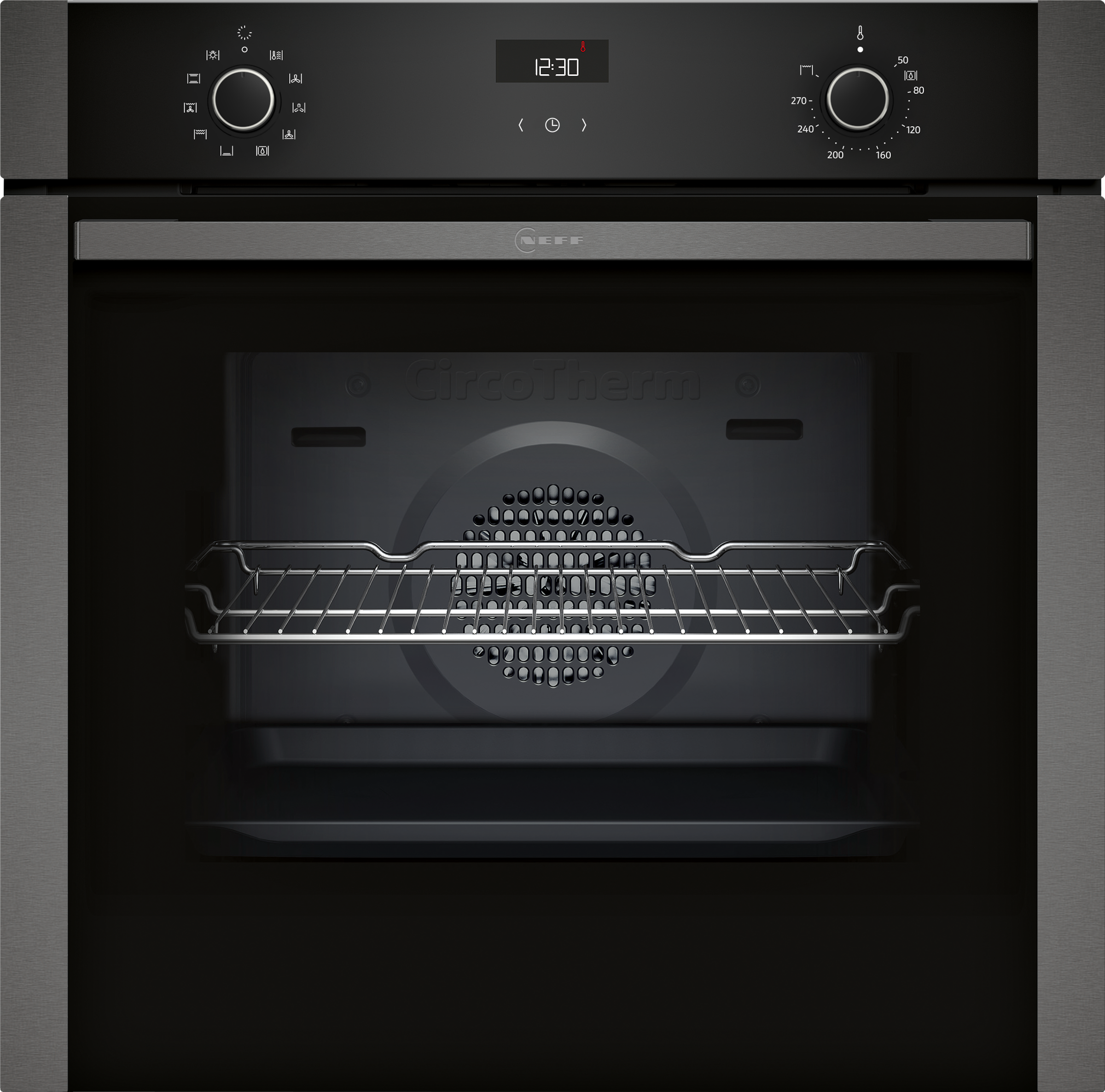 NEFF Backofen "B1ACE2AG3", B:59,4cm H:59,5cm T:54,8cm, grau, Küche, Backöfen, CircoTherm Heißluftsystem ermöglicht optimale Garergebnisse