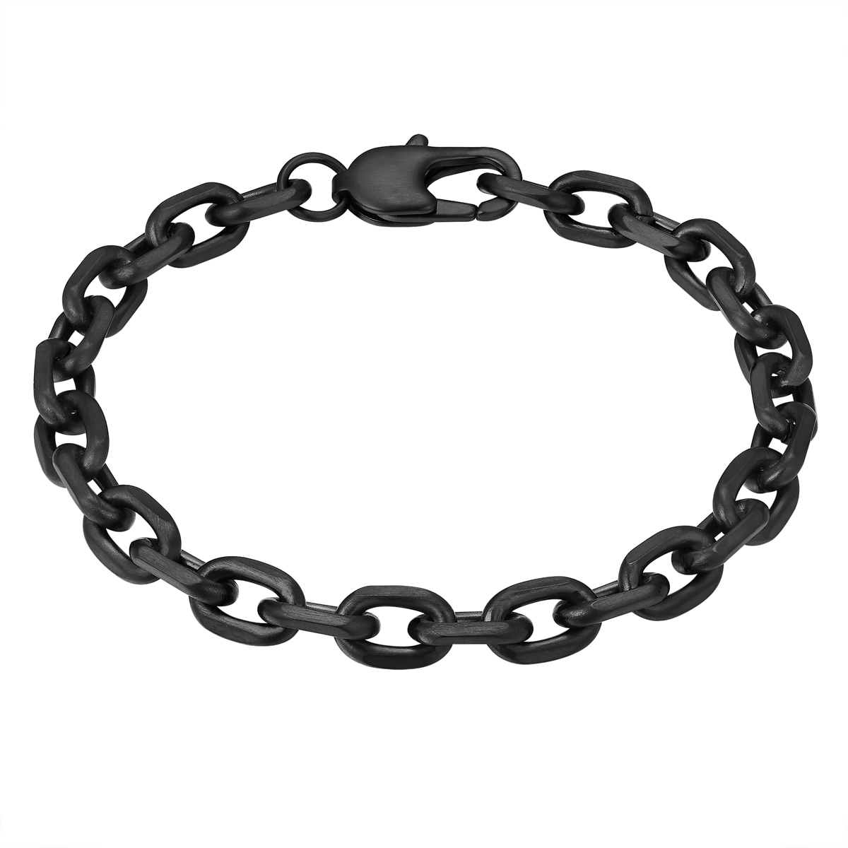 Gliederarmband TRUE REBELS "TR302" Gr. 19, schwarz, Armbänder, Herren, 19, Edelstahl, Gliederarmband
