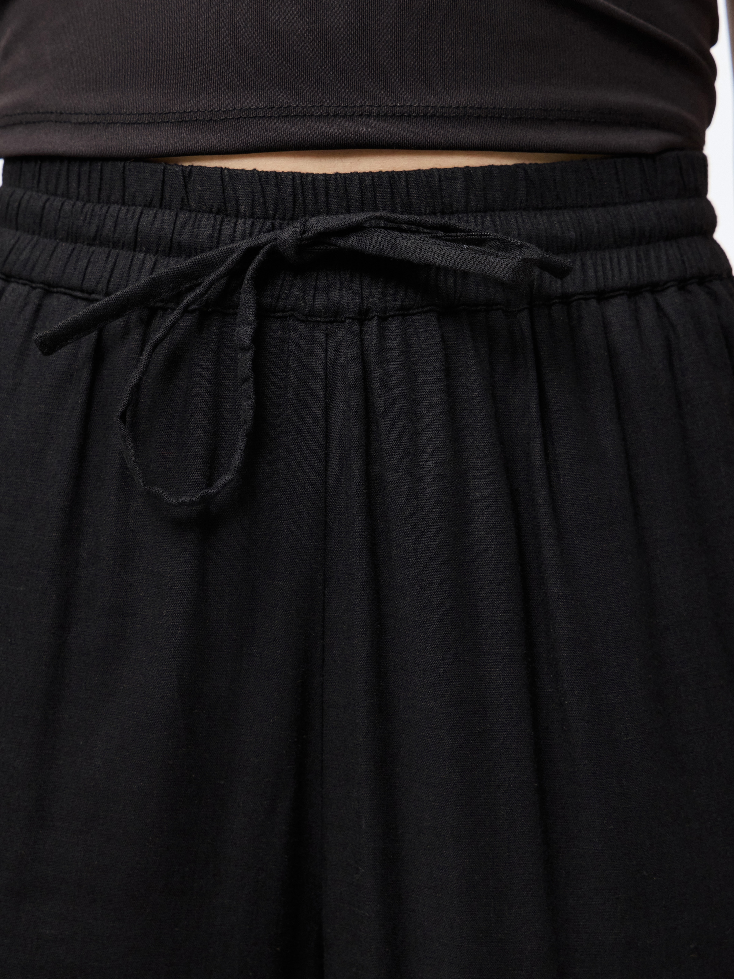 pieces Schlupfhose »PCPIA HW WIDE PANTS WVN NOOS«, Sommerhose, mit Leinen
