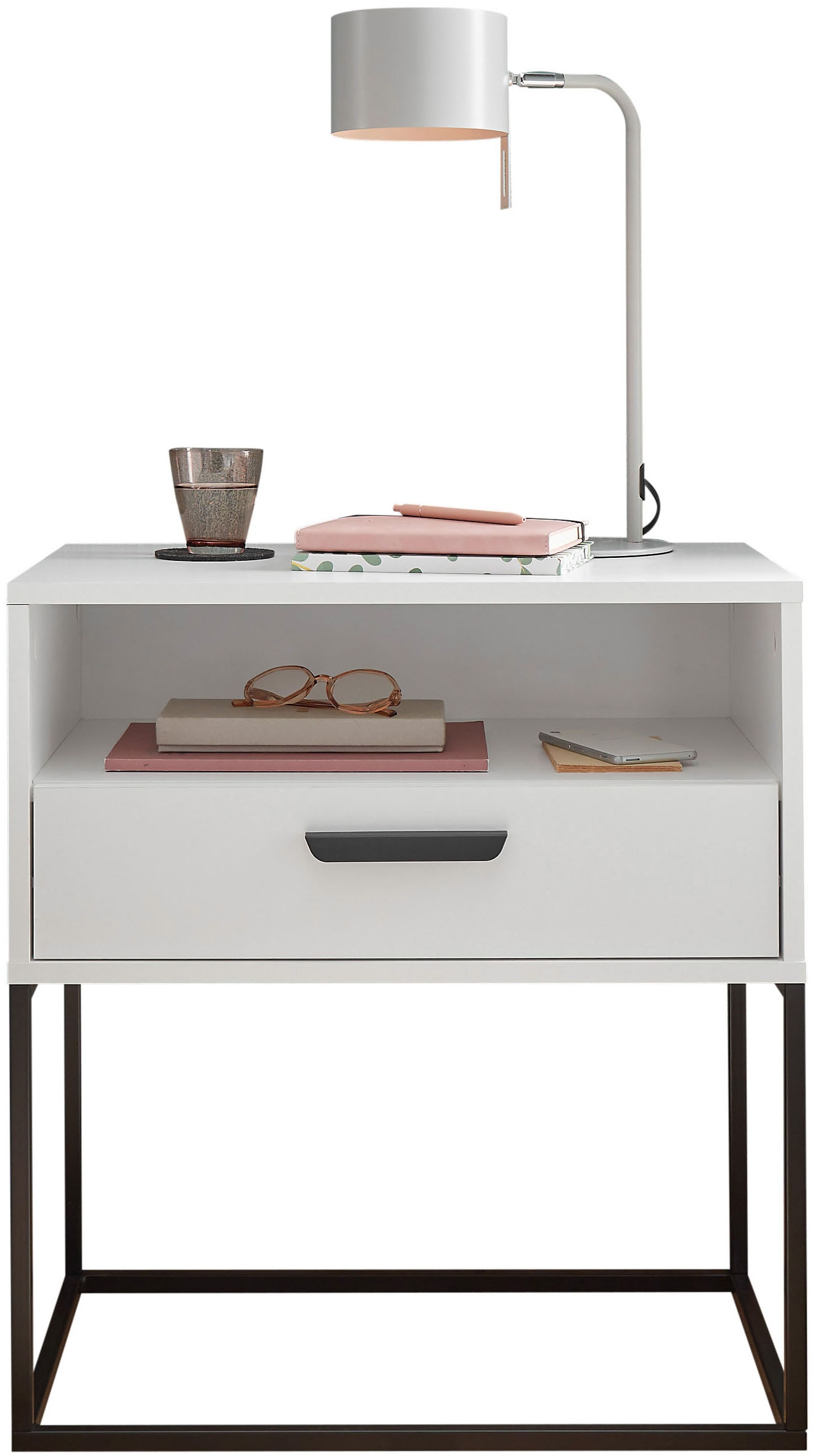 Schlafkontor Nachtkommode "Cudro Nachttisch auf Fußgestell" mit einem offen günstig online kaufen