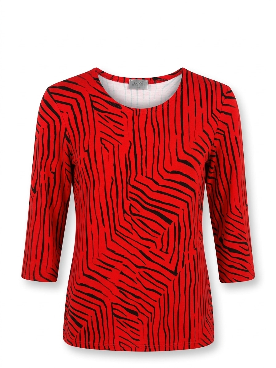 Seidel Moden 3/4-Arm-Shirt 3/4-Arm Sommershirt mit grafischem Muster - MADE IN GERMANY