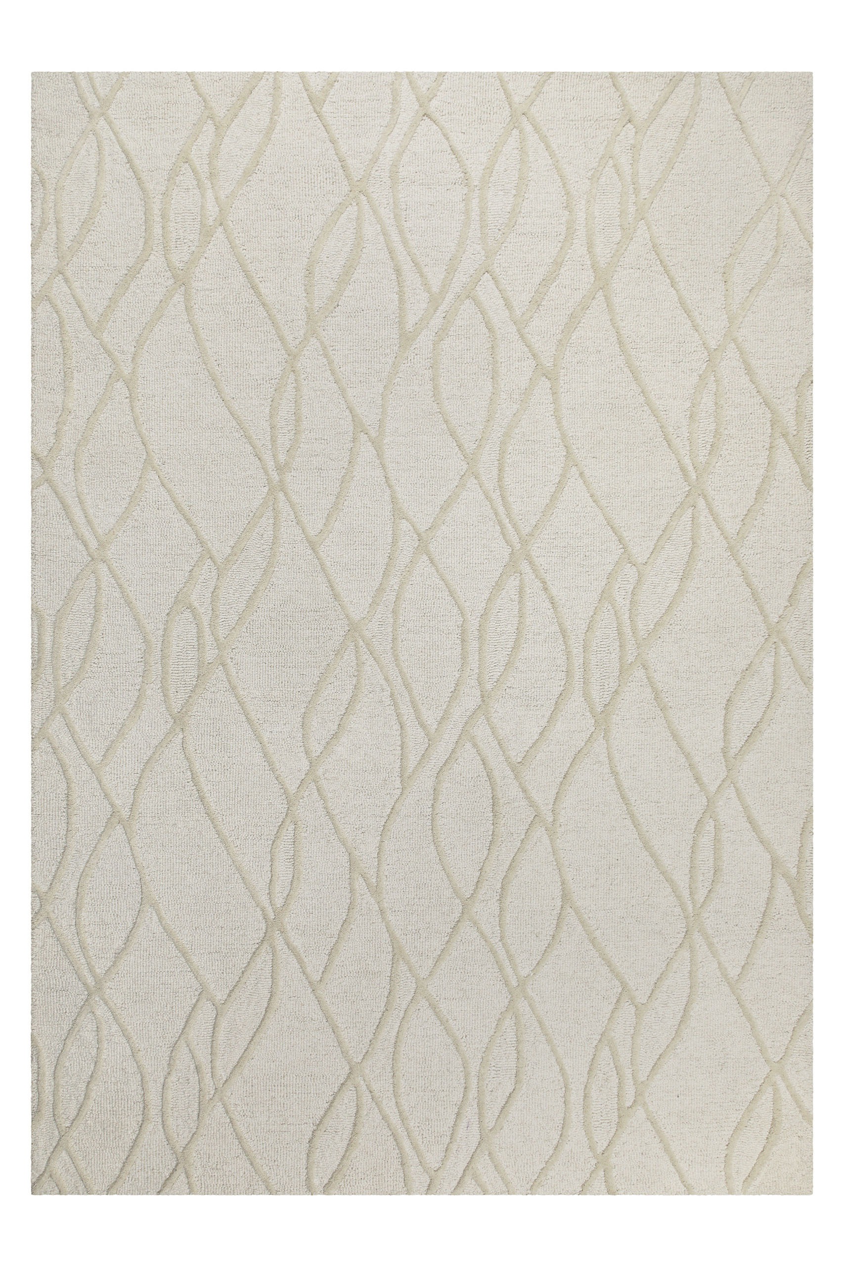 Wecon home Wollteppich »Hamptons TWENTYTHREE«, rechteckig, 15 mm Höhe, Läufer, Schurwolle, Kurzflor, Wohnzimmer, Schlafzimmer, Wellen