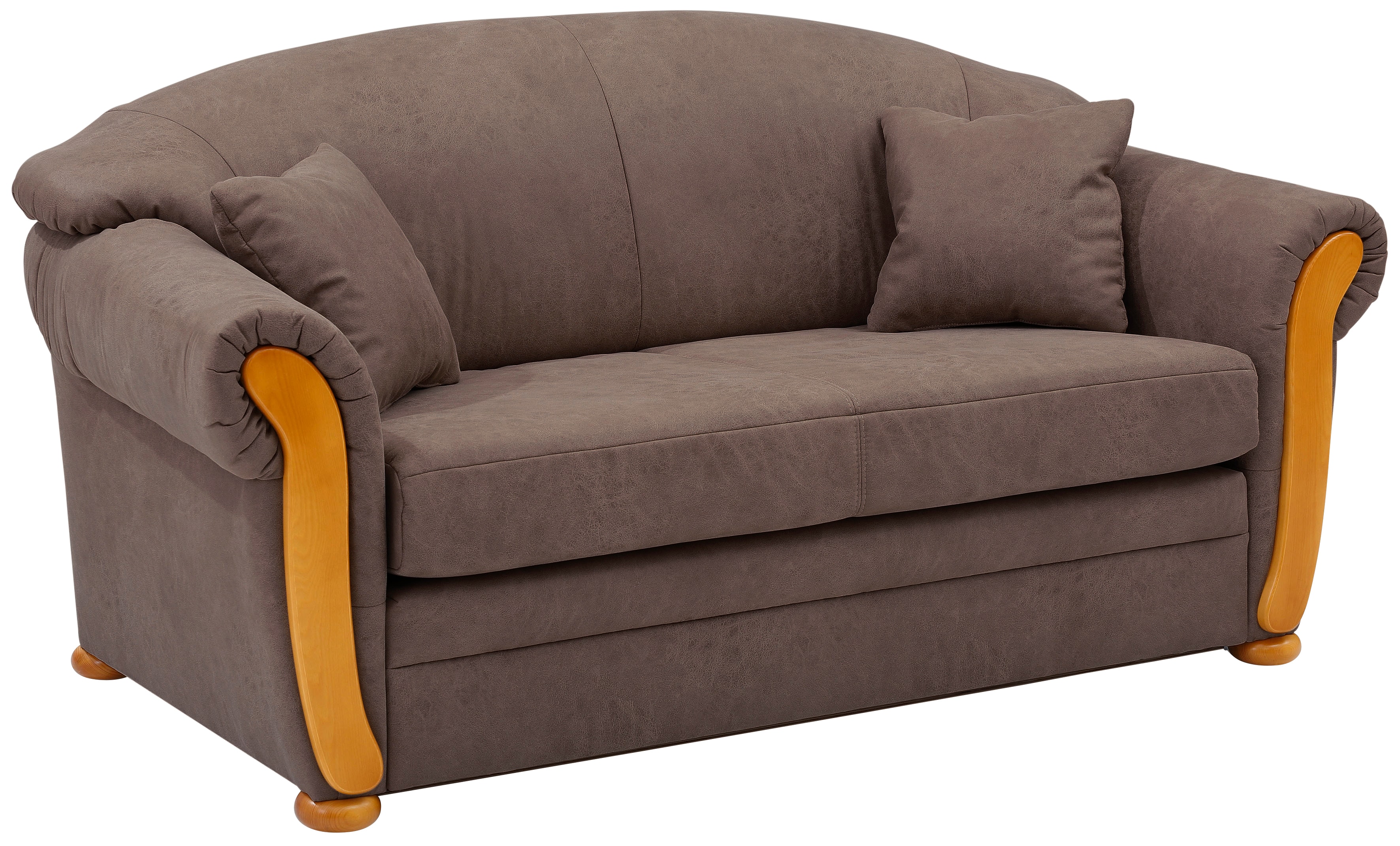 Home affaire Schlafsofa "Milano bequem, Federkern, Längsschläfer, Bettfunktion, Breite 174cm" Hoher Sitzkomfort mit Schlaffunktion und Bettkasten, incl. Zierkissen