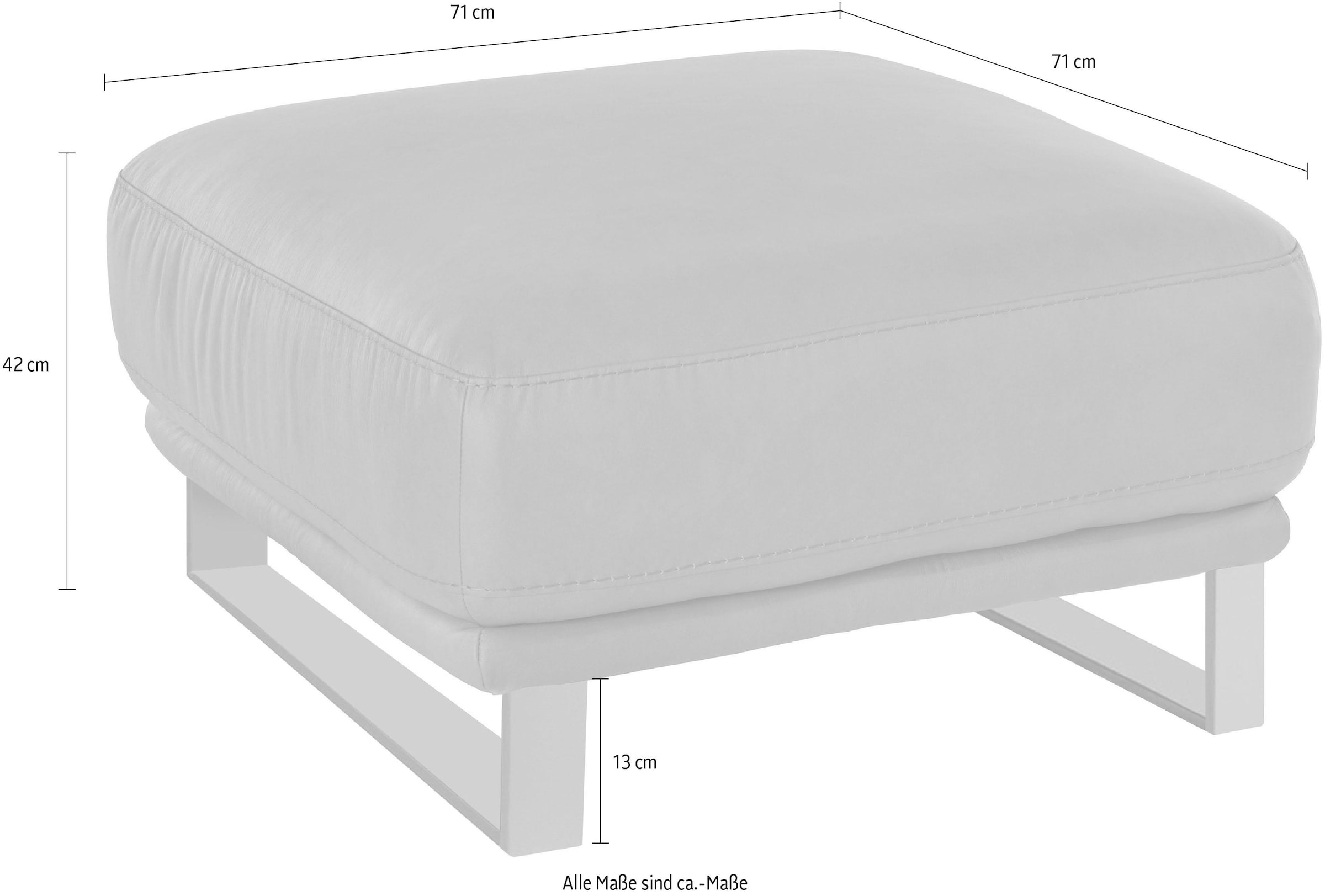 W.SCHILLIG Hocker »montanaa« mit Metallkufen in Silber matt, Breite 71 cm